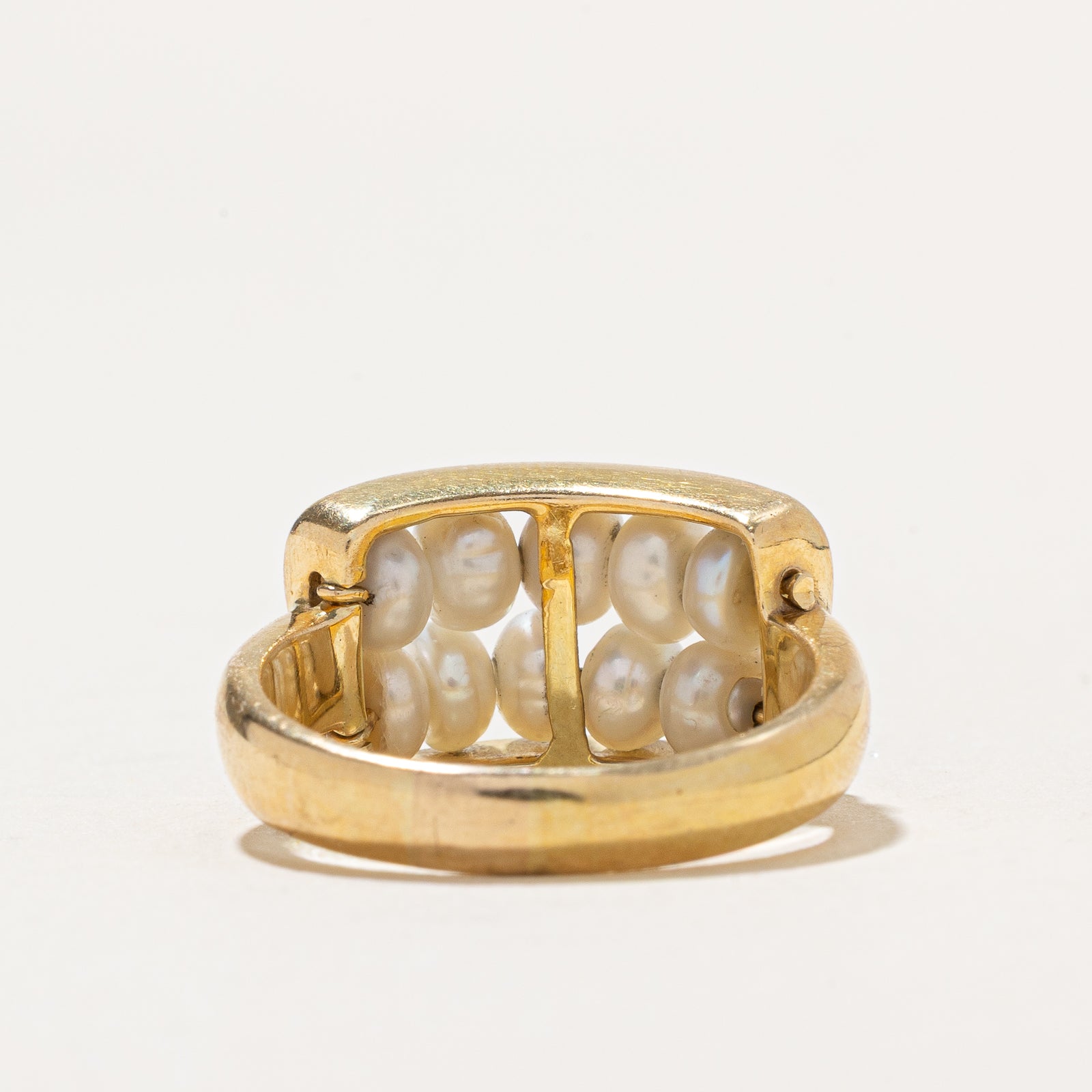 Double Row Button Pearl Ring | SZ 5.75