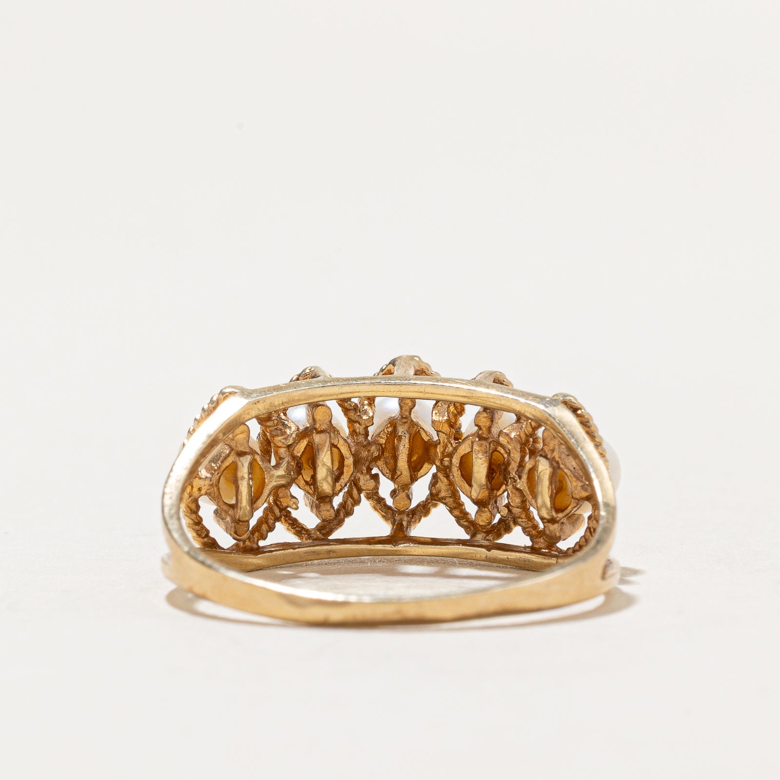 Five Stone Pearl Ring | SZ 7.25