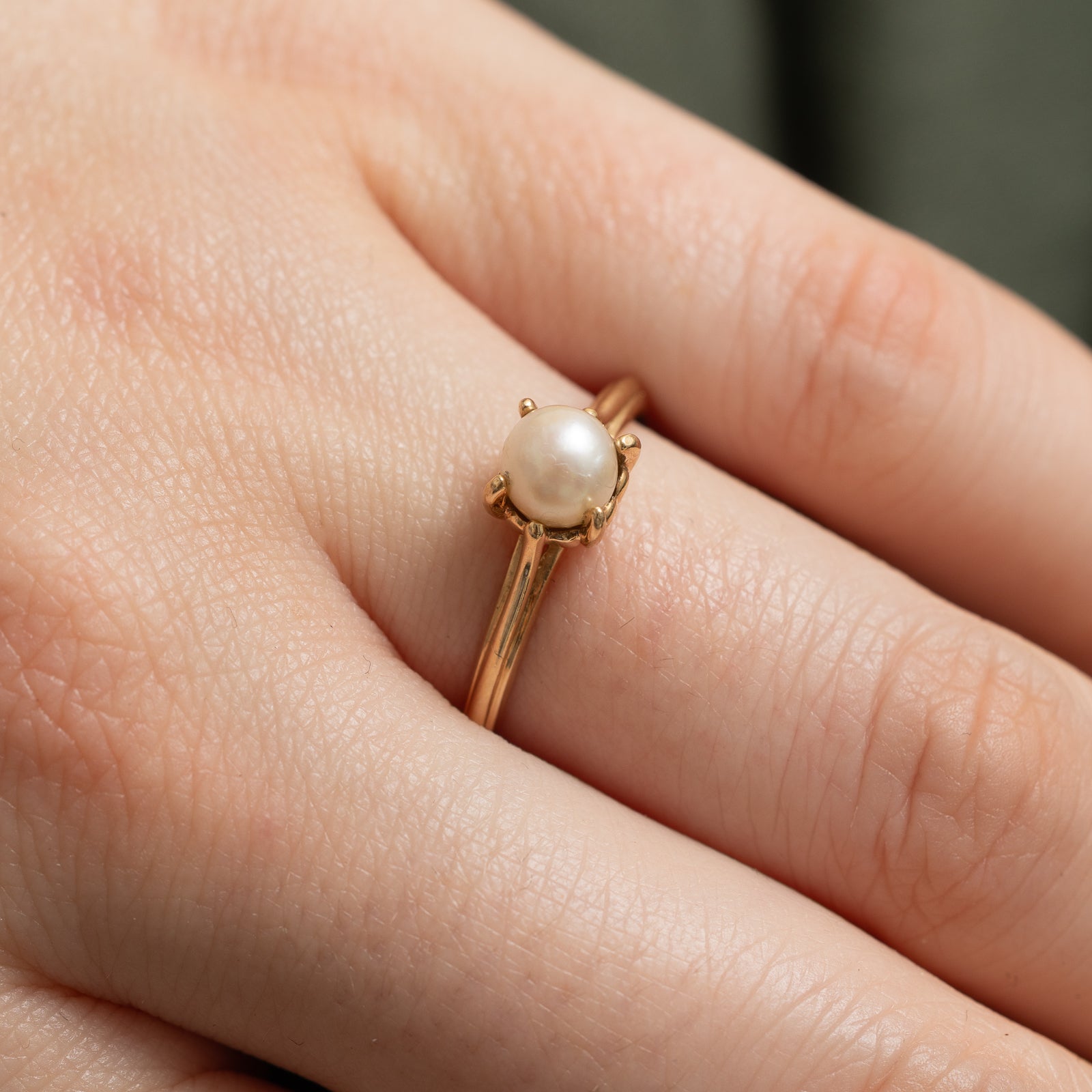 Solitaire Pearl Ring | SZ 8