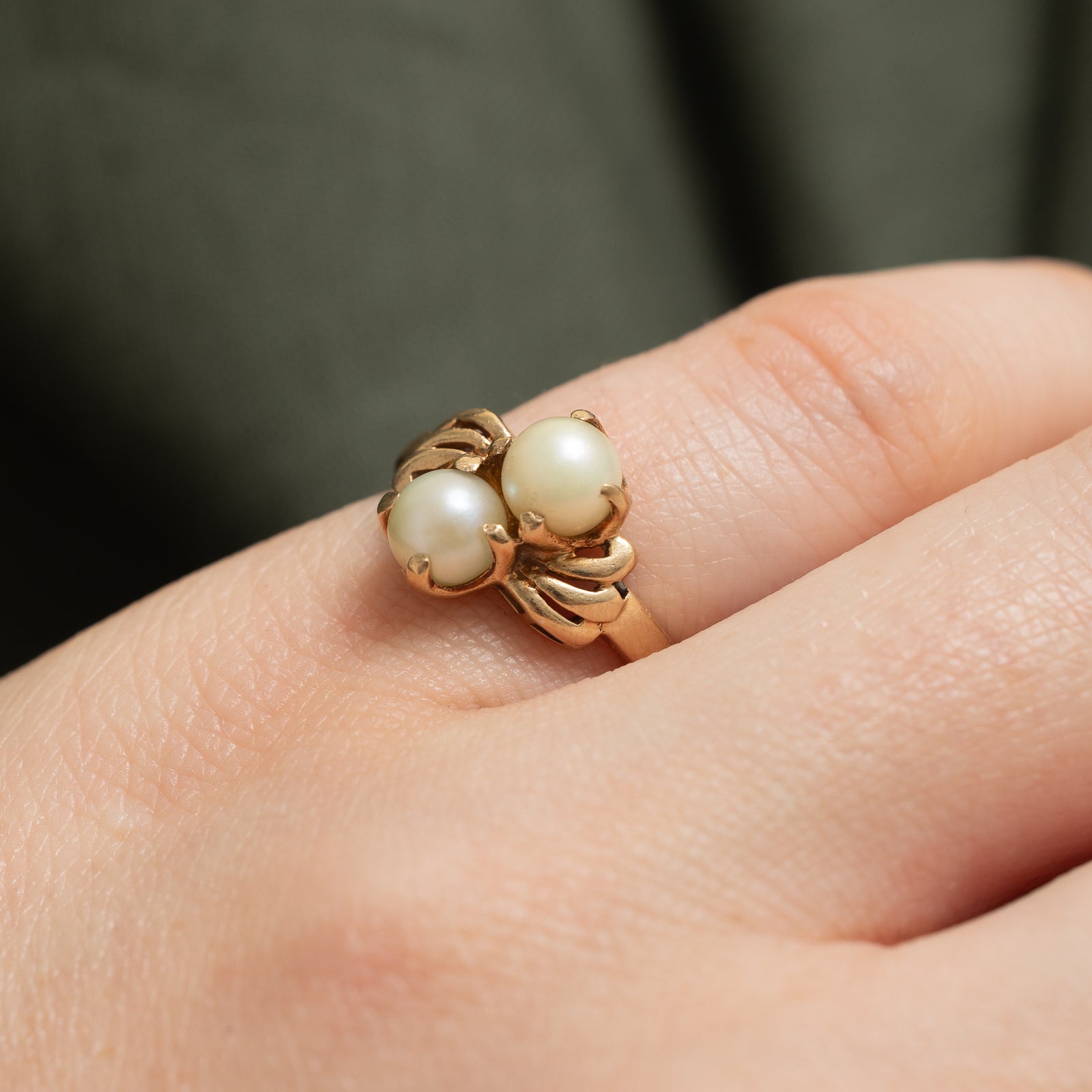 Two Stone Pearl Ring | SZ 4.25