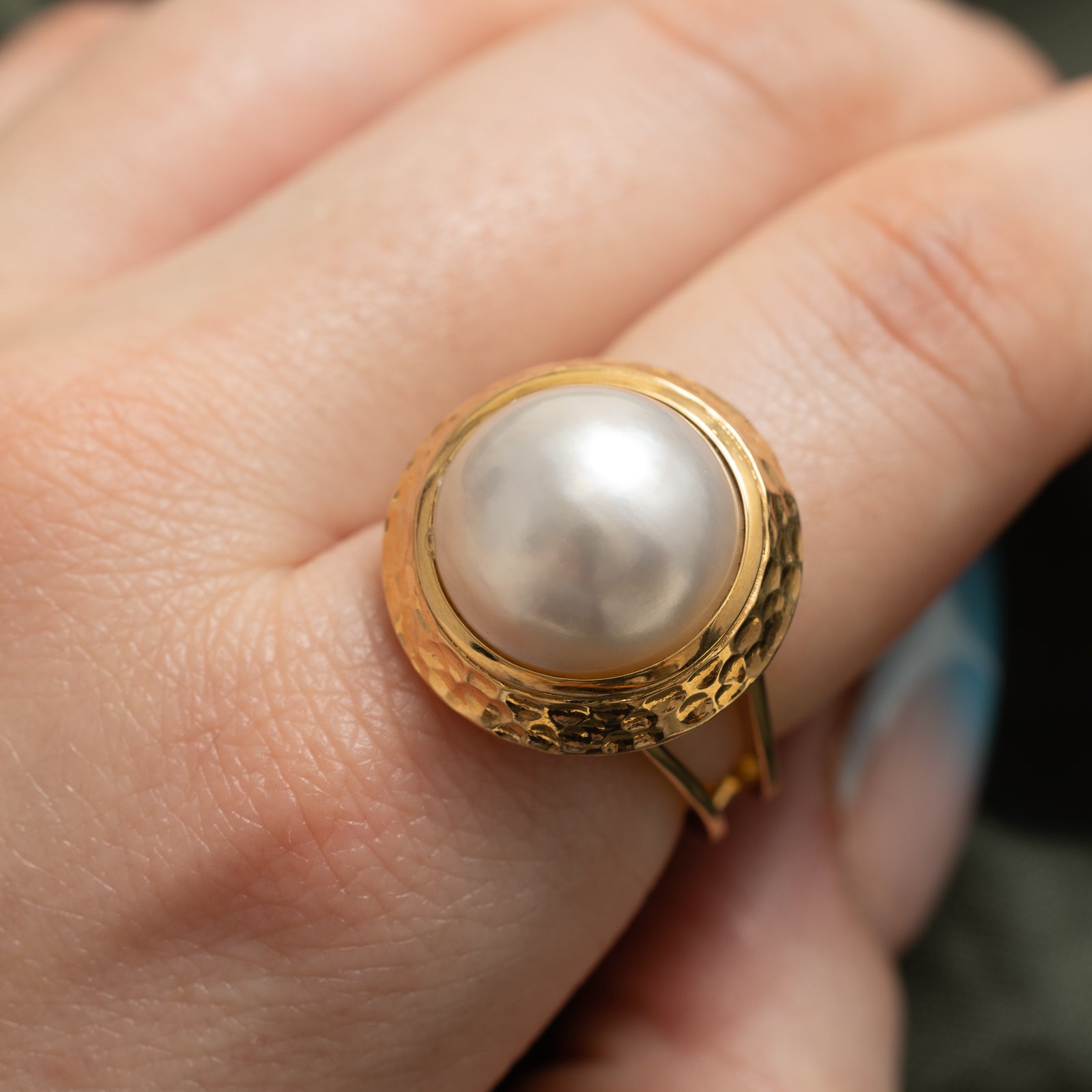 Solitaire Pearl Cocktail Ring | SZ 7.25