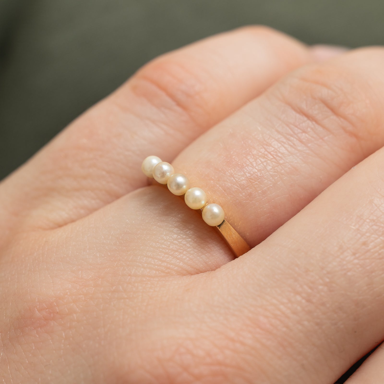 Bague cinq pierres en perles | Taille 4,5