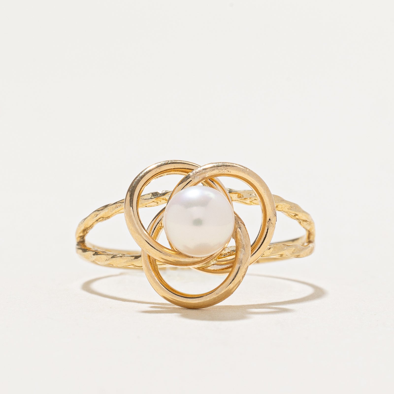 Solitaire Pearl Abstract Ring | SZ 6.5