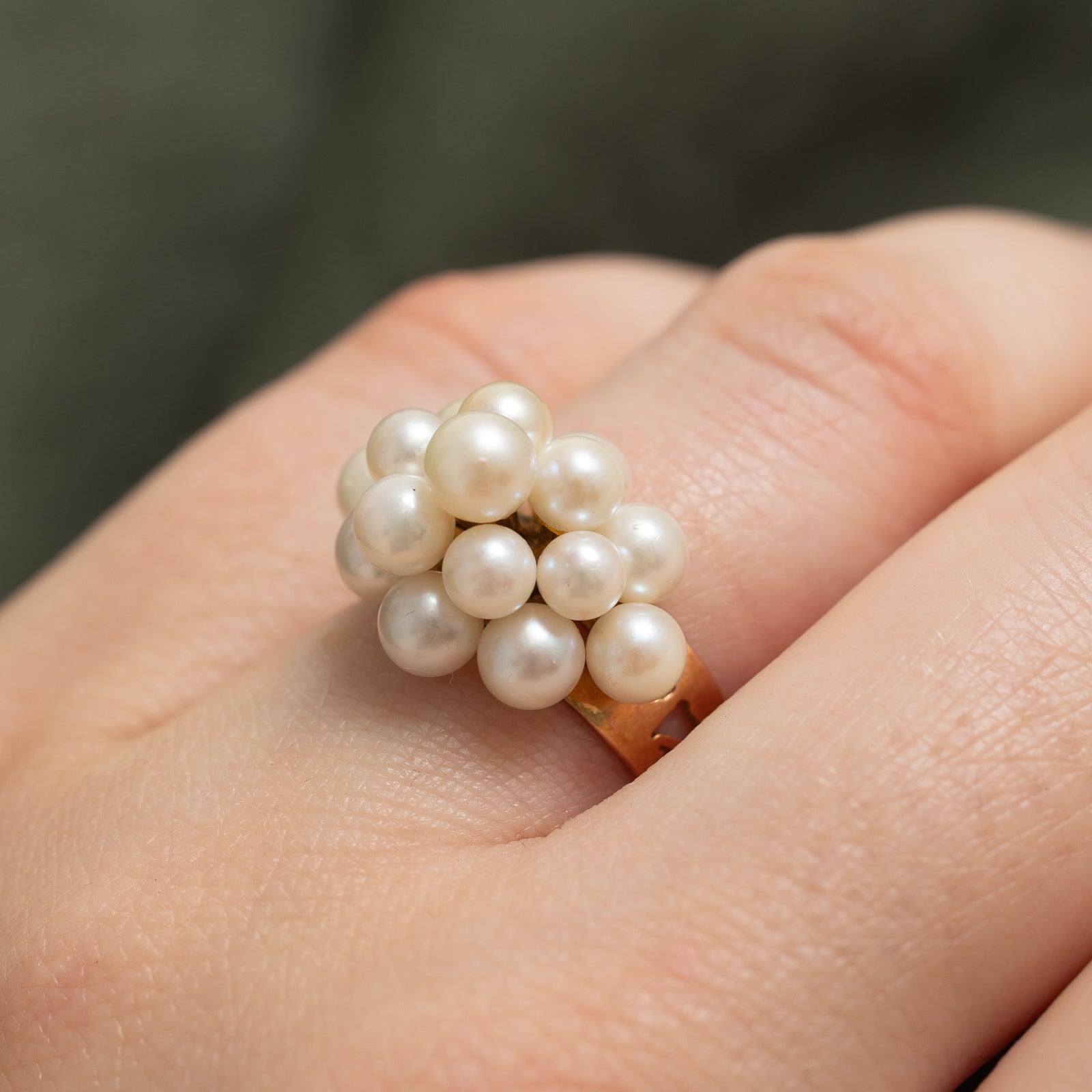 Pearl Cluster Cocktail Ring | SZ 6