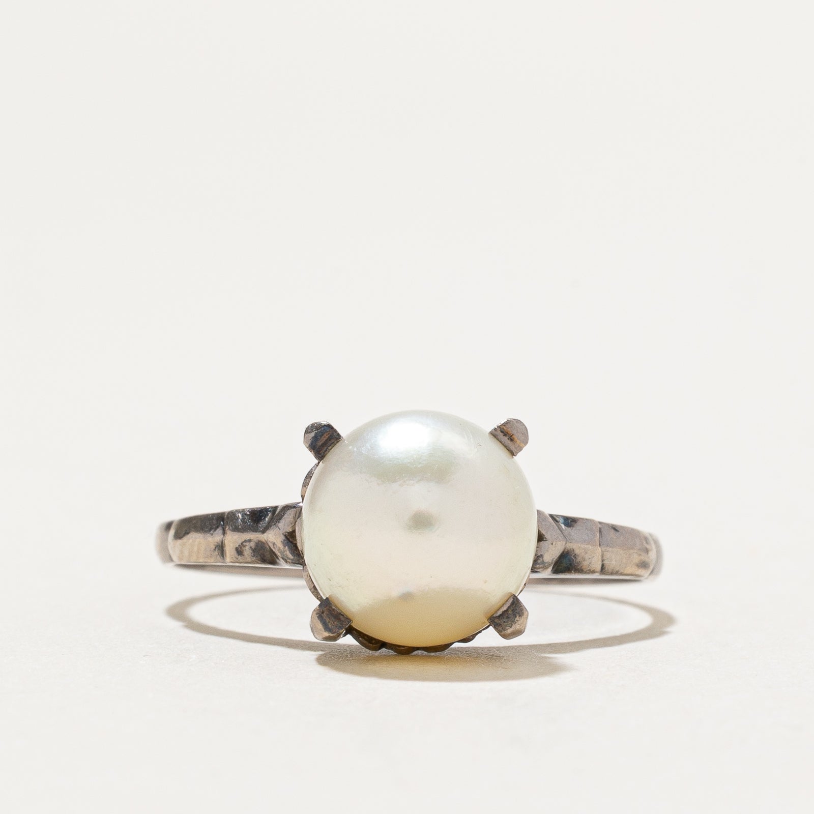 Bague solitaire en perle | Taille 6,75