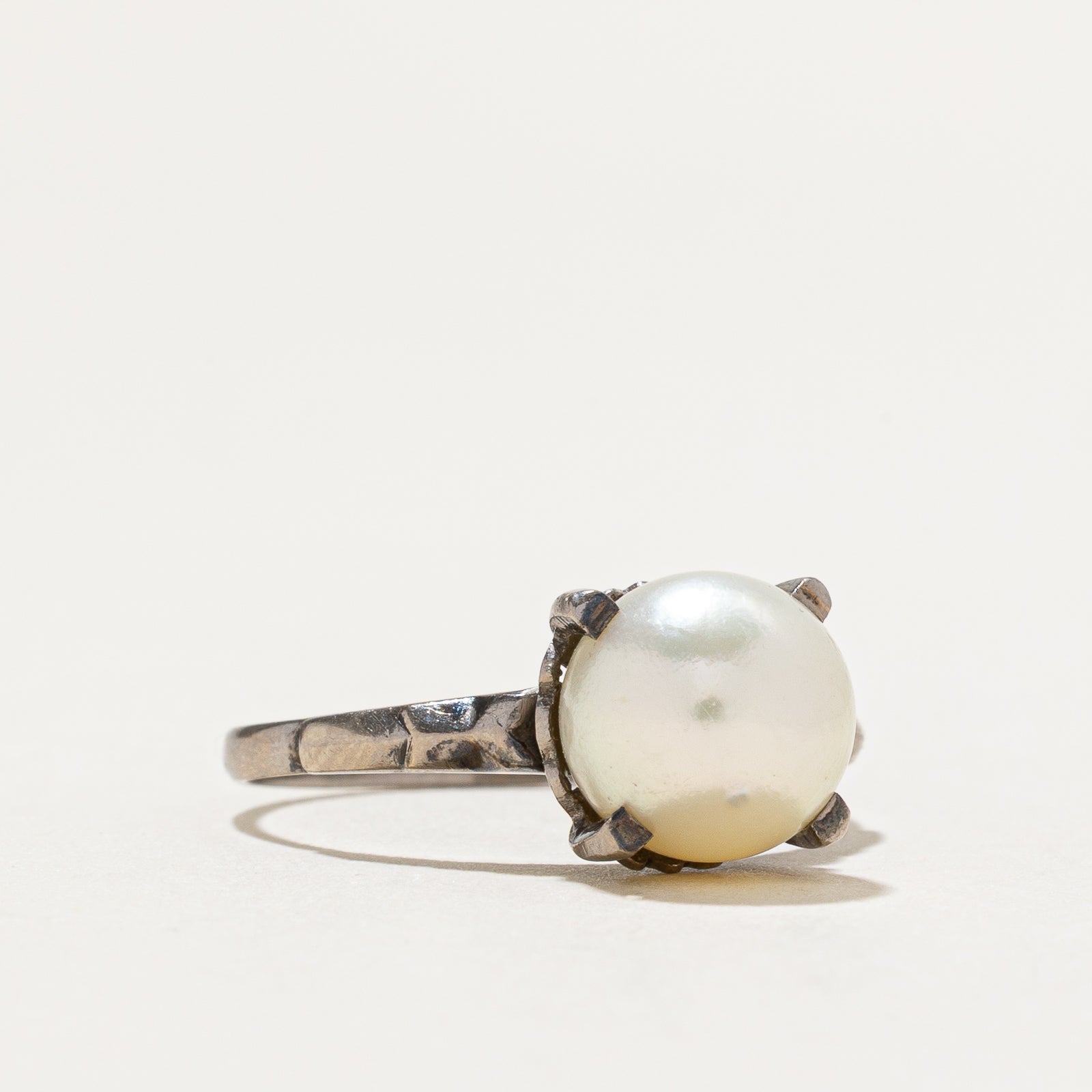 Bague solitaire en perle | Taille 6,75
