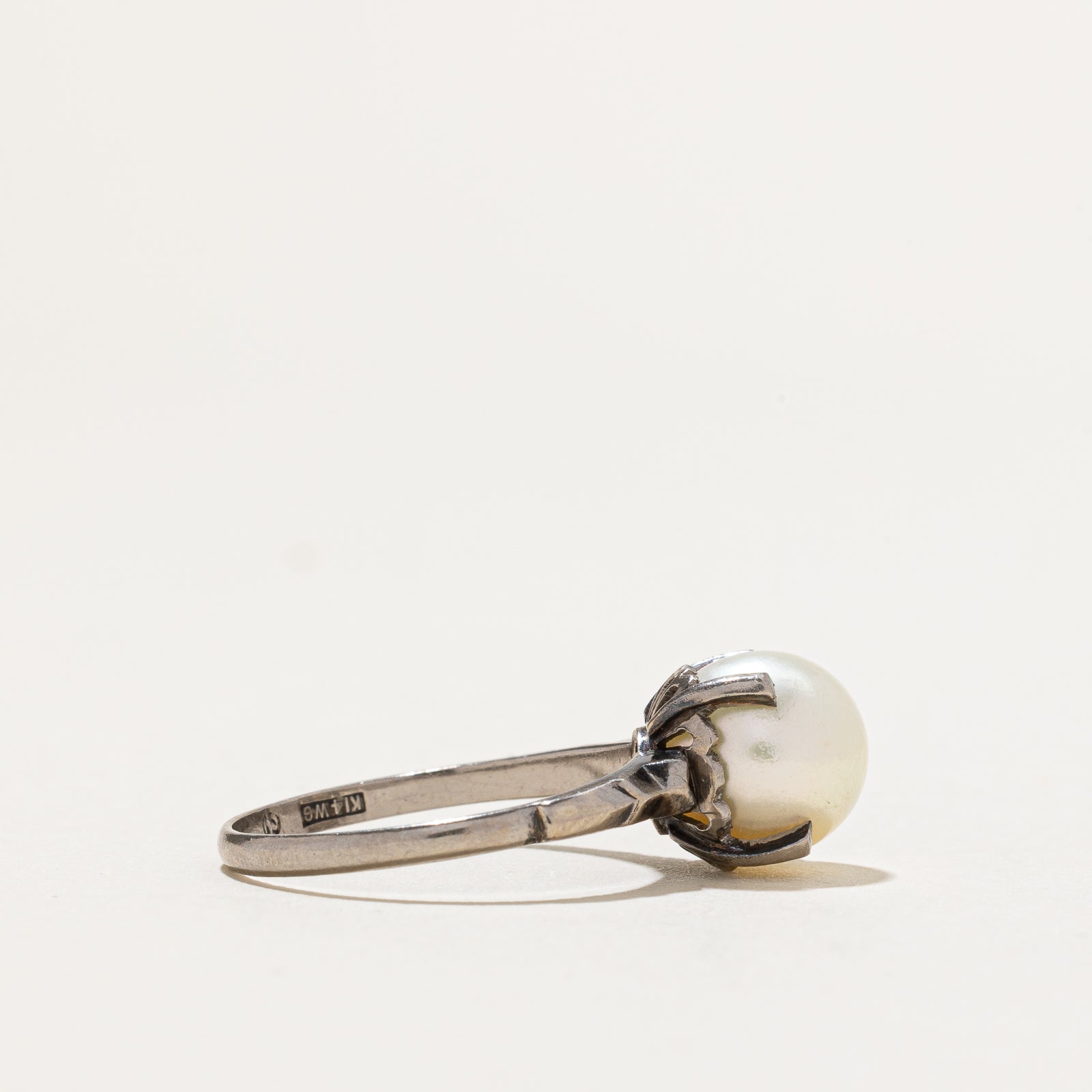 Bague solitaire en perle | Taille 6,75
