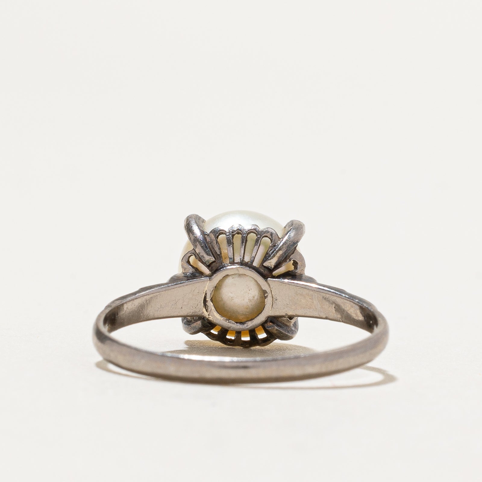 Bague solitaire en perle | Taille 6,75