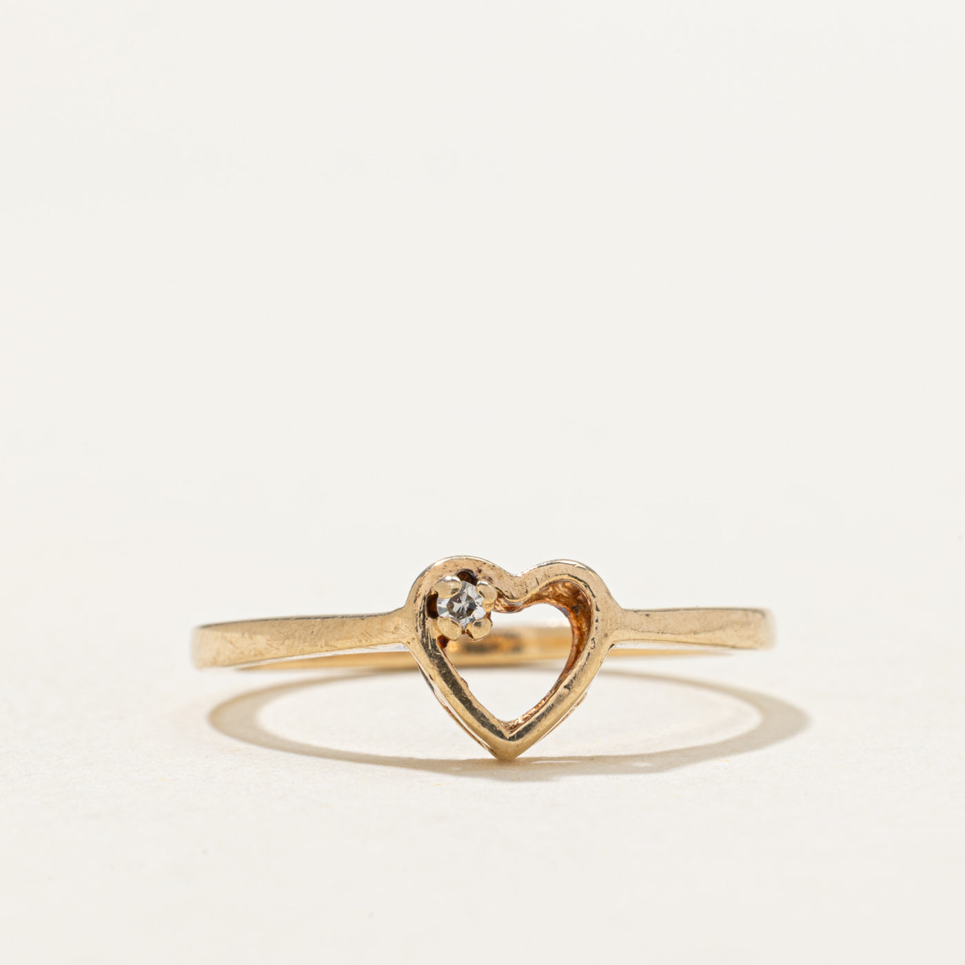 10K Diamond Open Heart Ring | 0.015ct | SZ 6.25