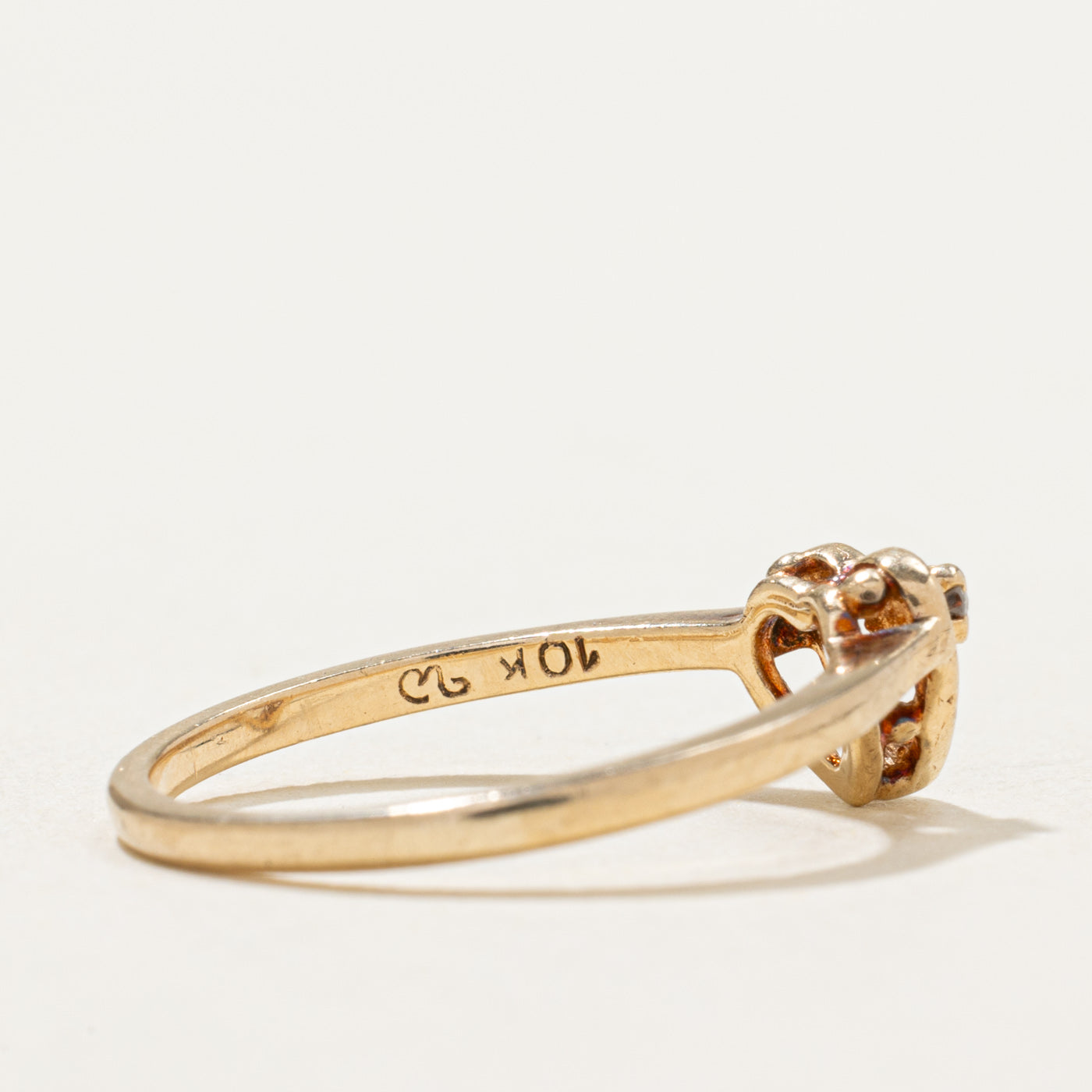 10K Diamond Open Heart Ring | 0.015ct | SZ 6.25