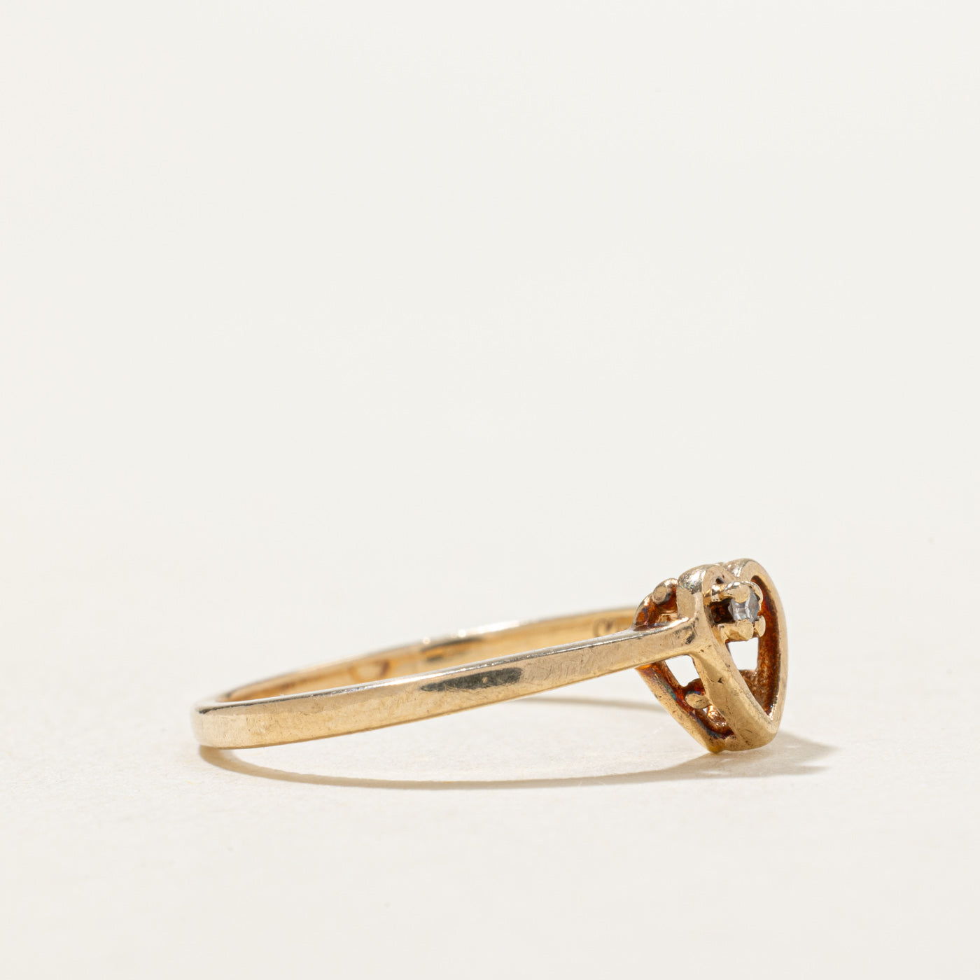 10K Diamond Open Heart Ring | 0.015ct | SZ 6.25