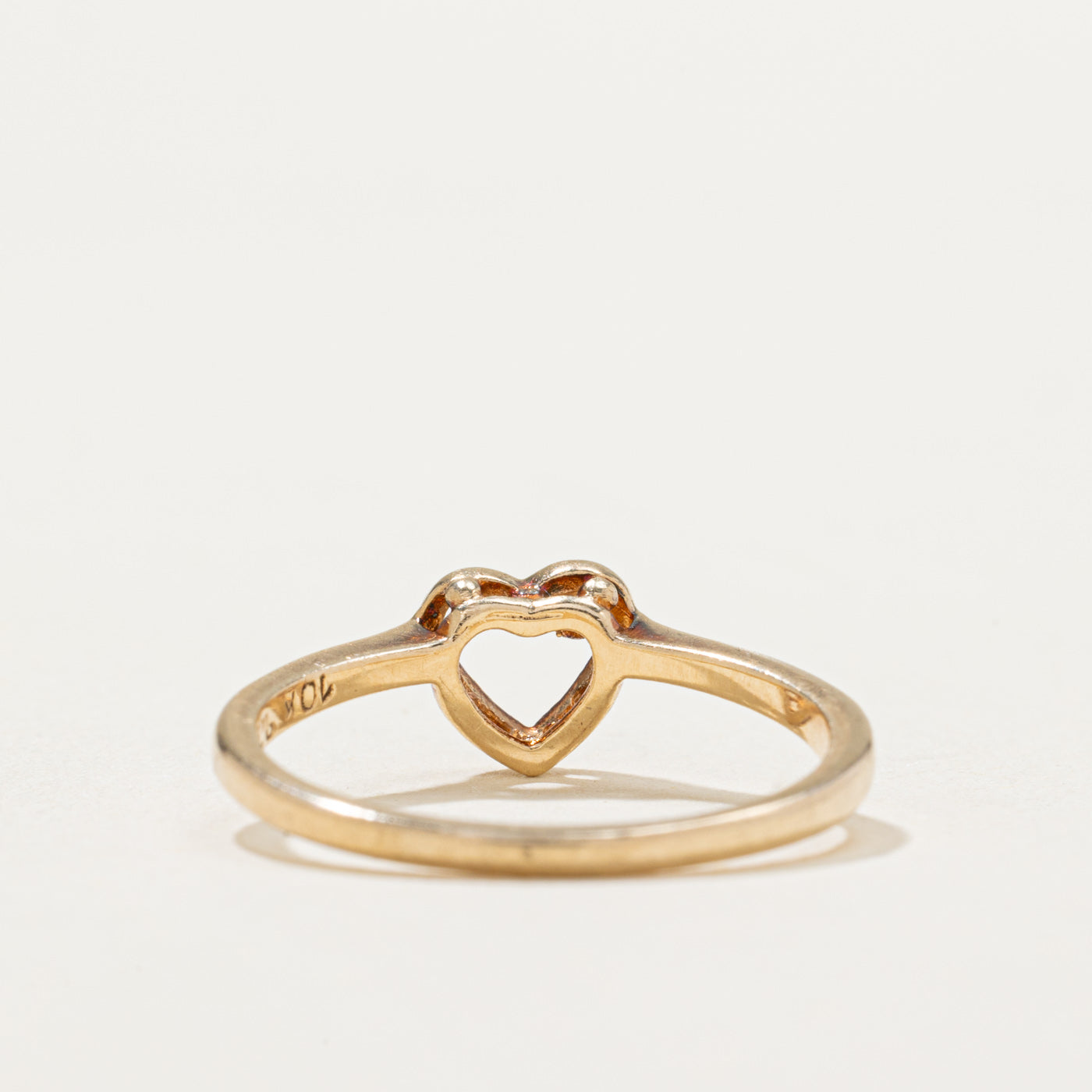 10K Diamond Open Heart Ring | 0.015ct | SZ 6.25