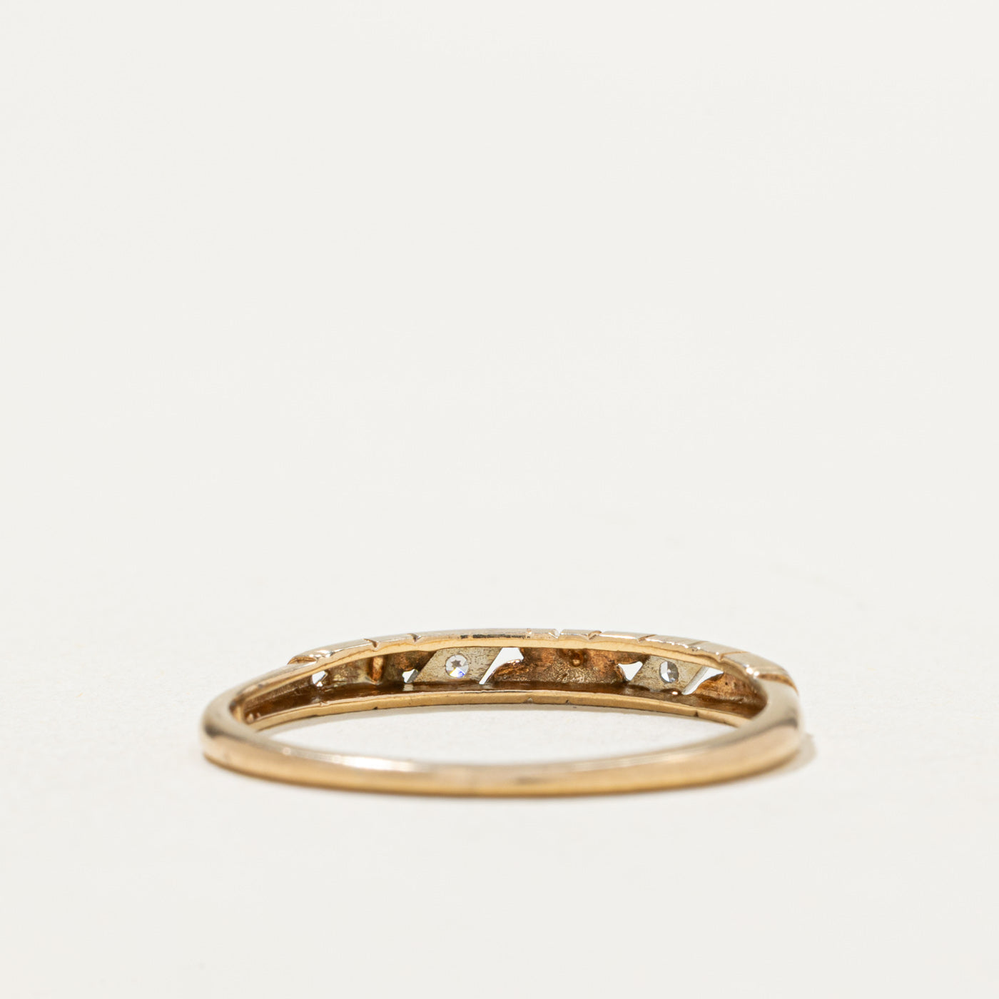 14K Diamond Hibiscus Engraved Ring | 0.015ctw | SZ 8