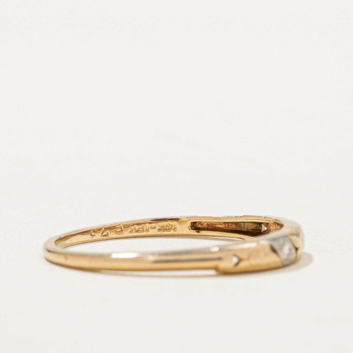 14K Diamond Hibiscus Engraved Ring | 0.015ctw | SZ 8