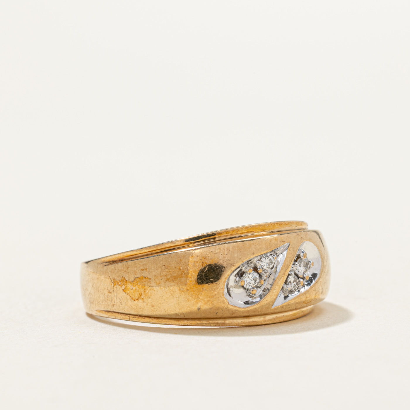 10K Diamond Teardrop Design Ring | 0.06ctw | SZ 9.75