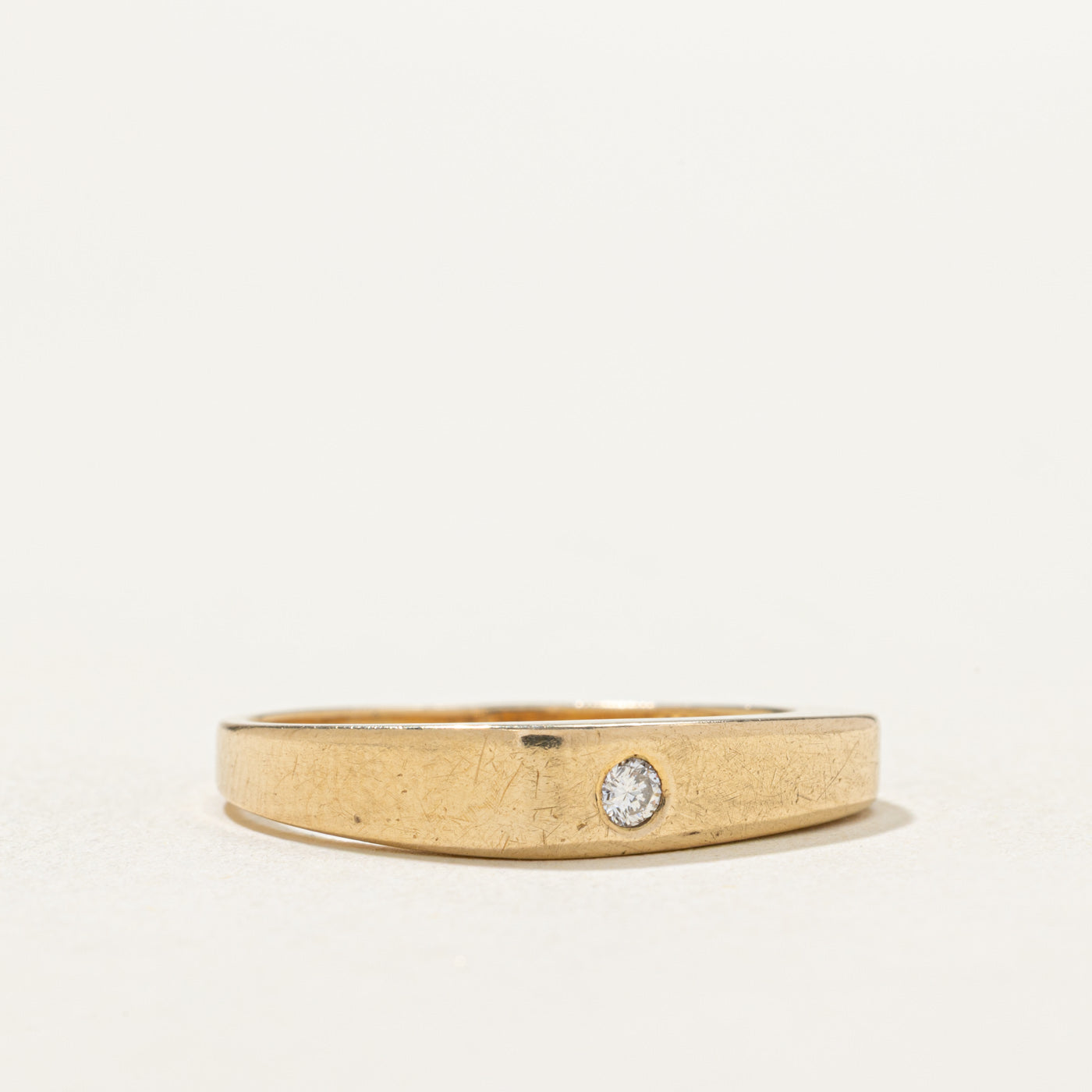 14K Single Stone Flush Diamond Ring | 0.035ct | SZ 7.5