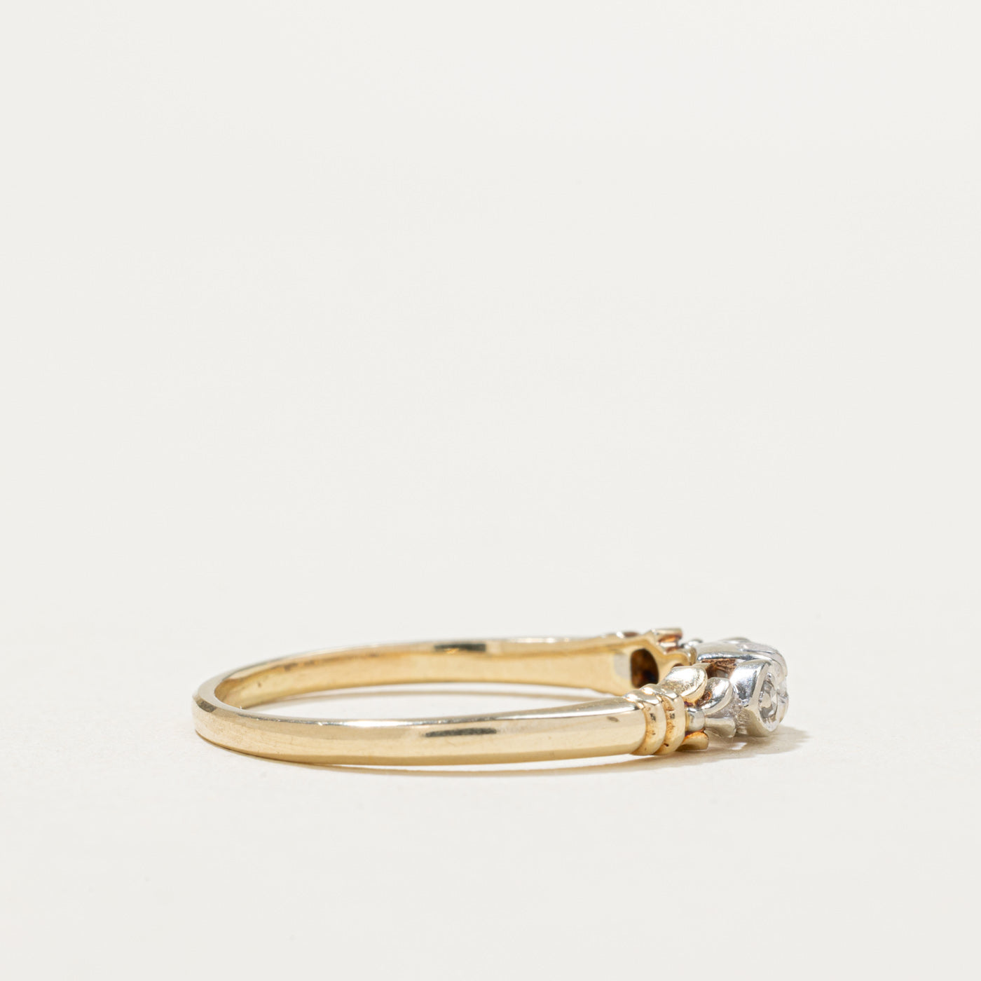 10K Two Tone Diamond Heart Ring | 0.05ctw | SZ 9.25