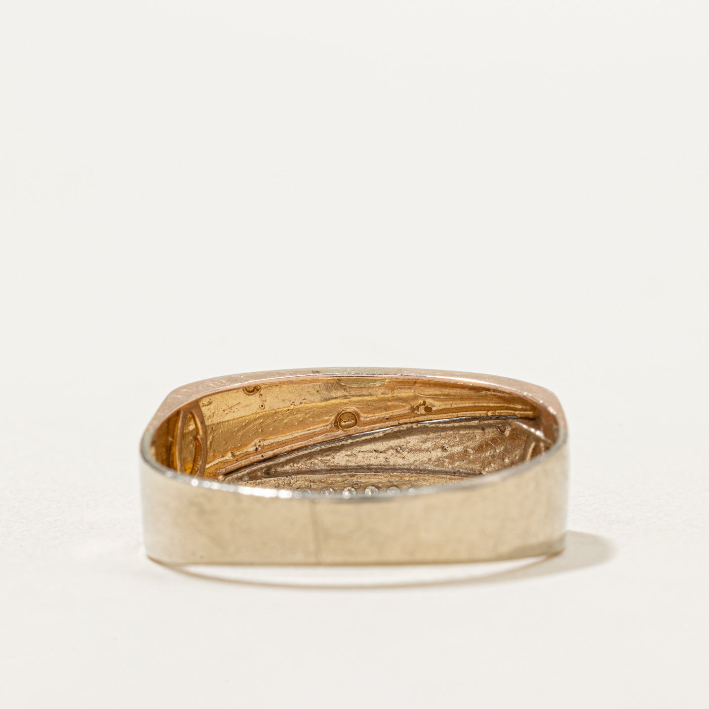 18K Tri Toe Gold Semi Eternity Diamond Band | 0.035ctw | SZ 9.5