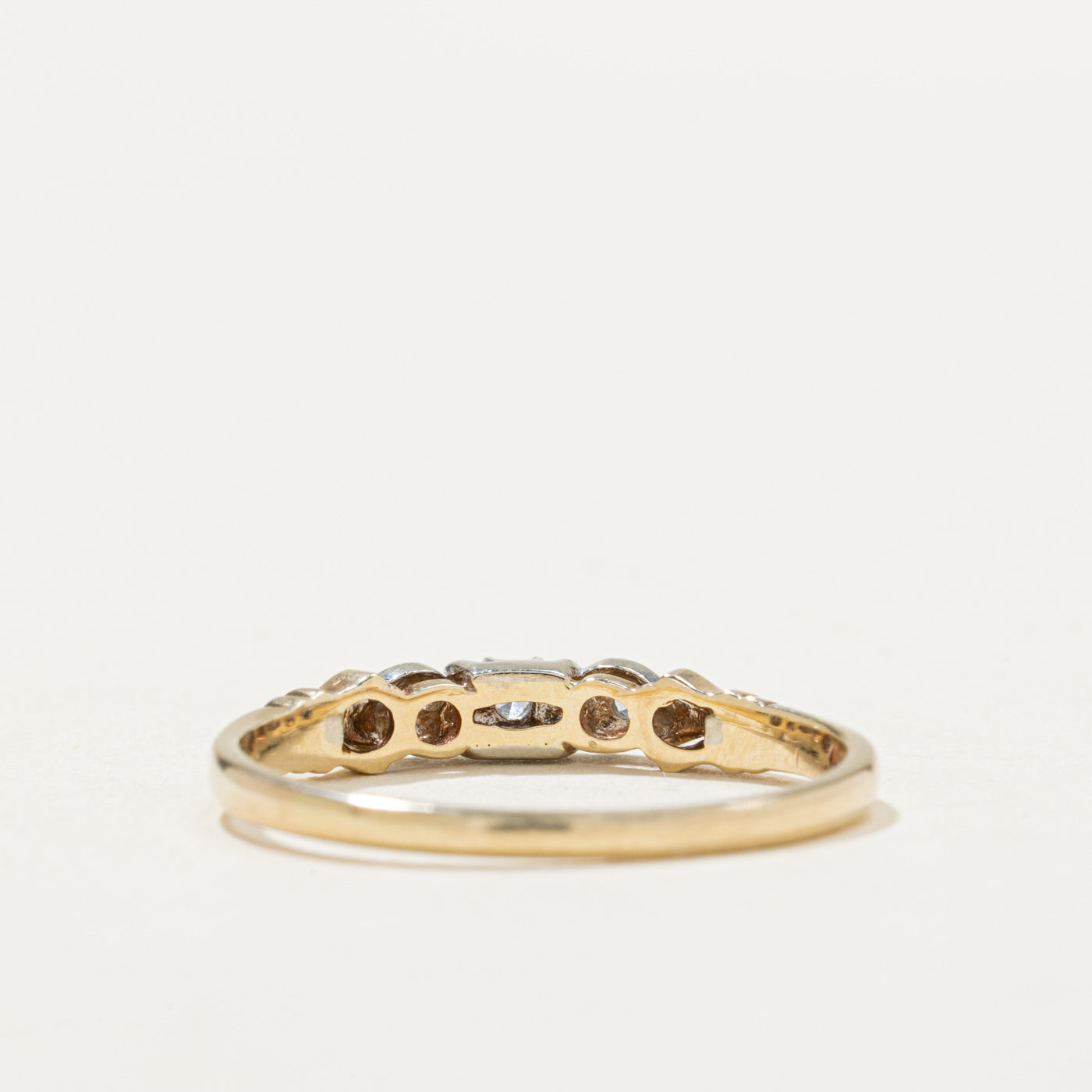 10K Two Tone Diamond Heart Ring | 0.05ctw | SZ 9.25