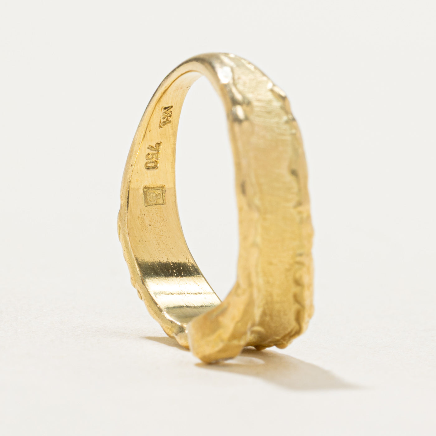 10K Diamond Textured Abstract Ring | 0.01ct | SZ 4.5
