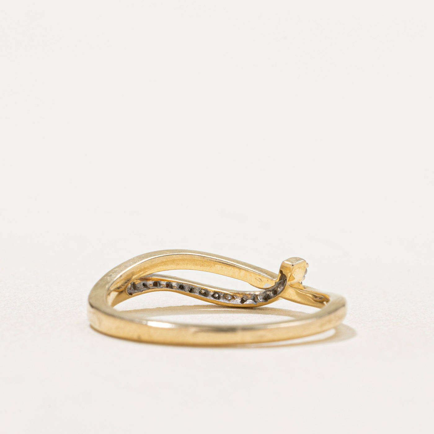 18K Semi Eternity Diamond Cross Over Ring | 0.02ctw | SZ 5.75
