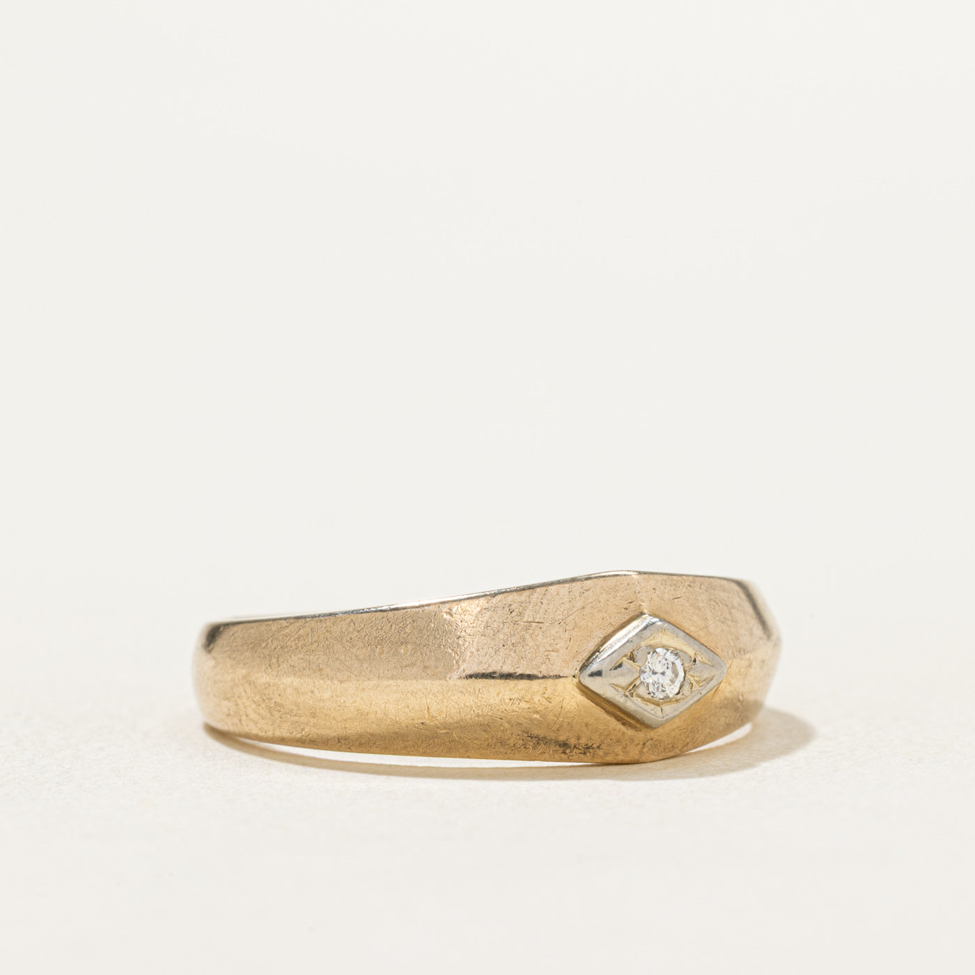Diamond Pentagon Knife Edge Ring | 0.03ct | SZ 11.25