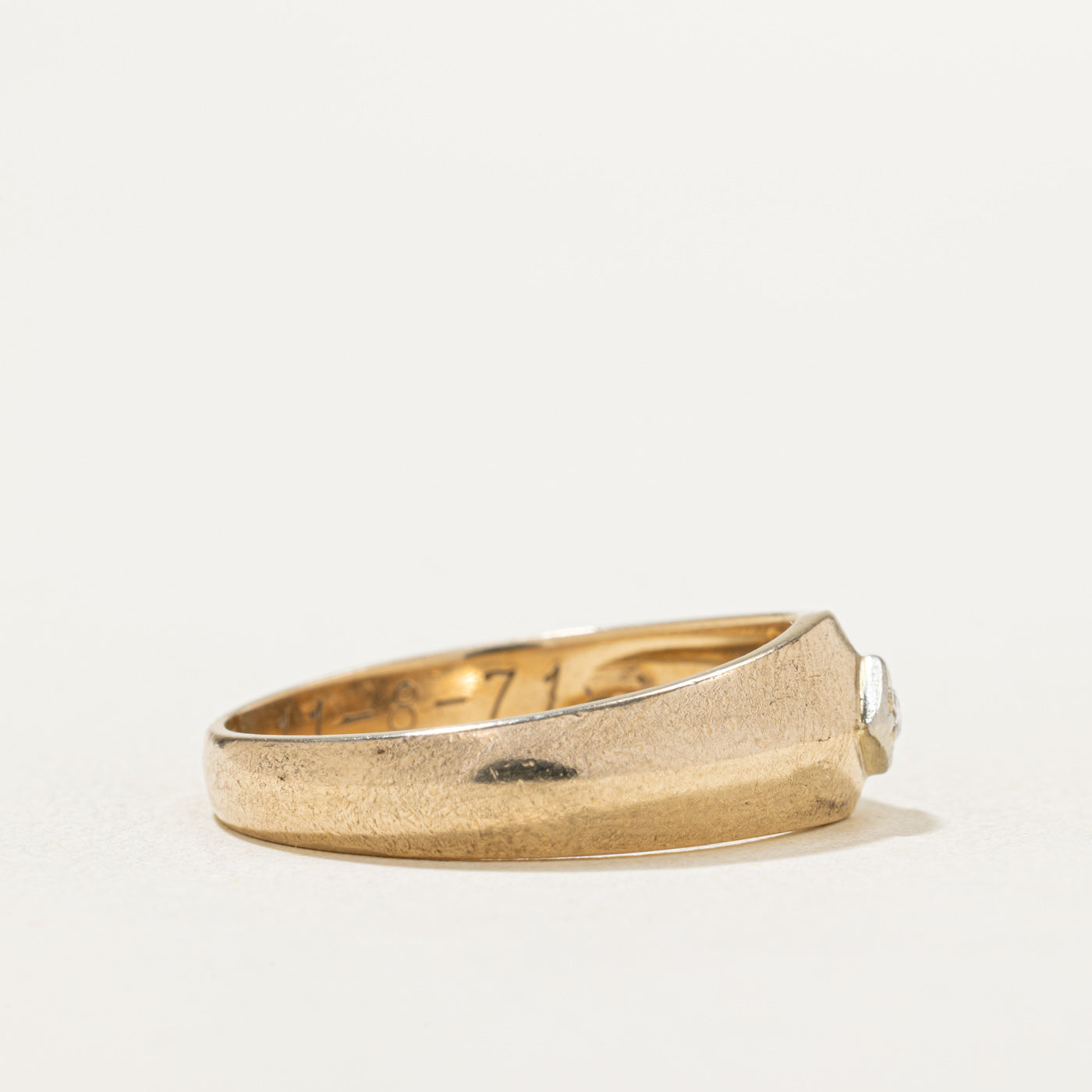 Diamond Pentagon Knife Edge Ring | 0.03ct | SZ 11.25