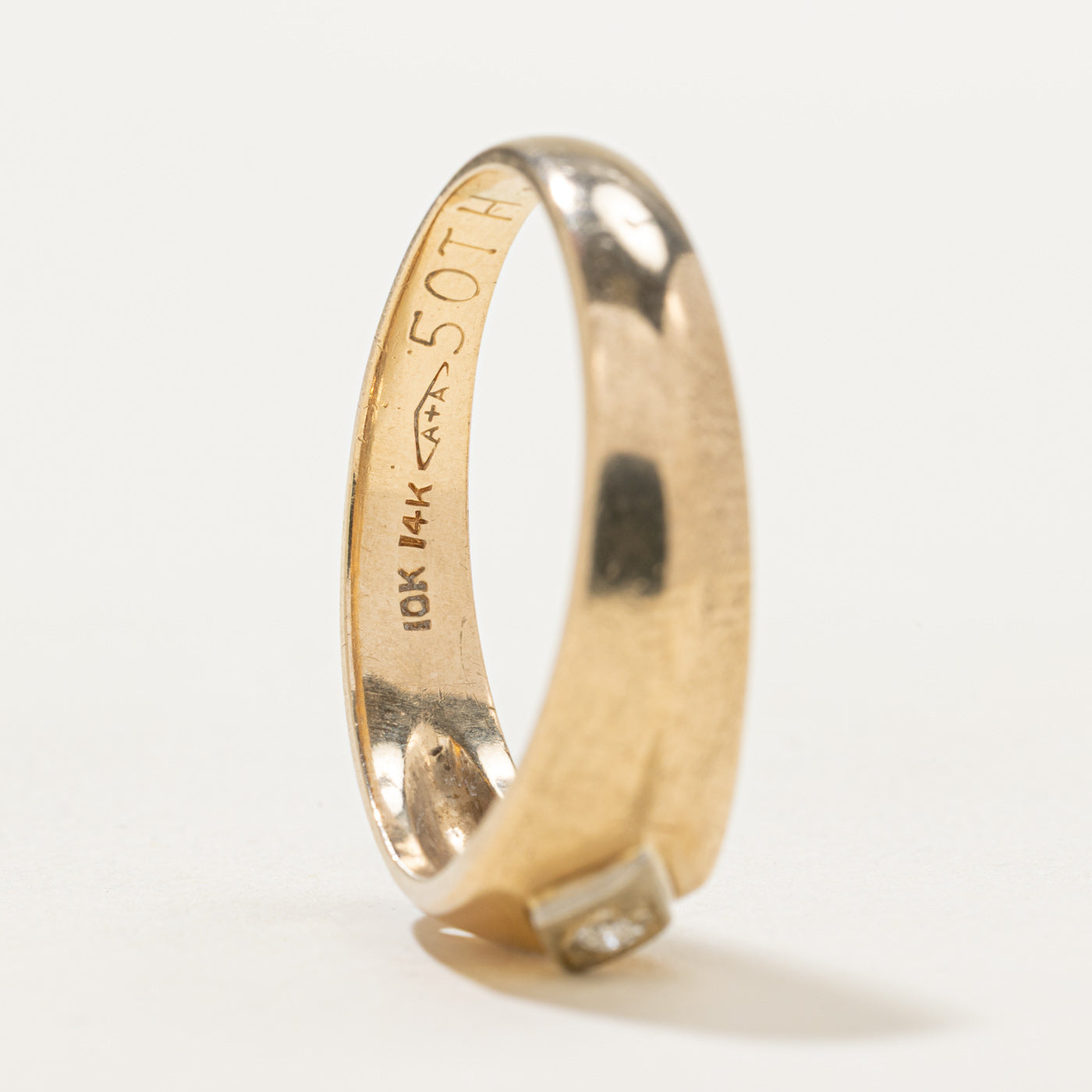 Diamond Pentagon Knife Edge Ring | 0.03ct | SZ 11.25