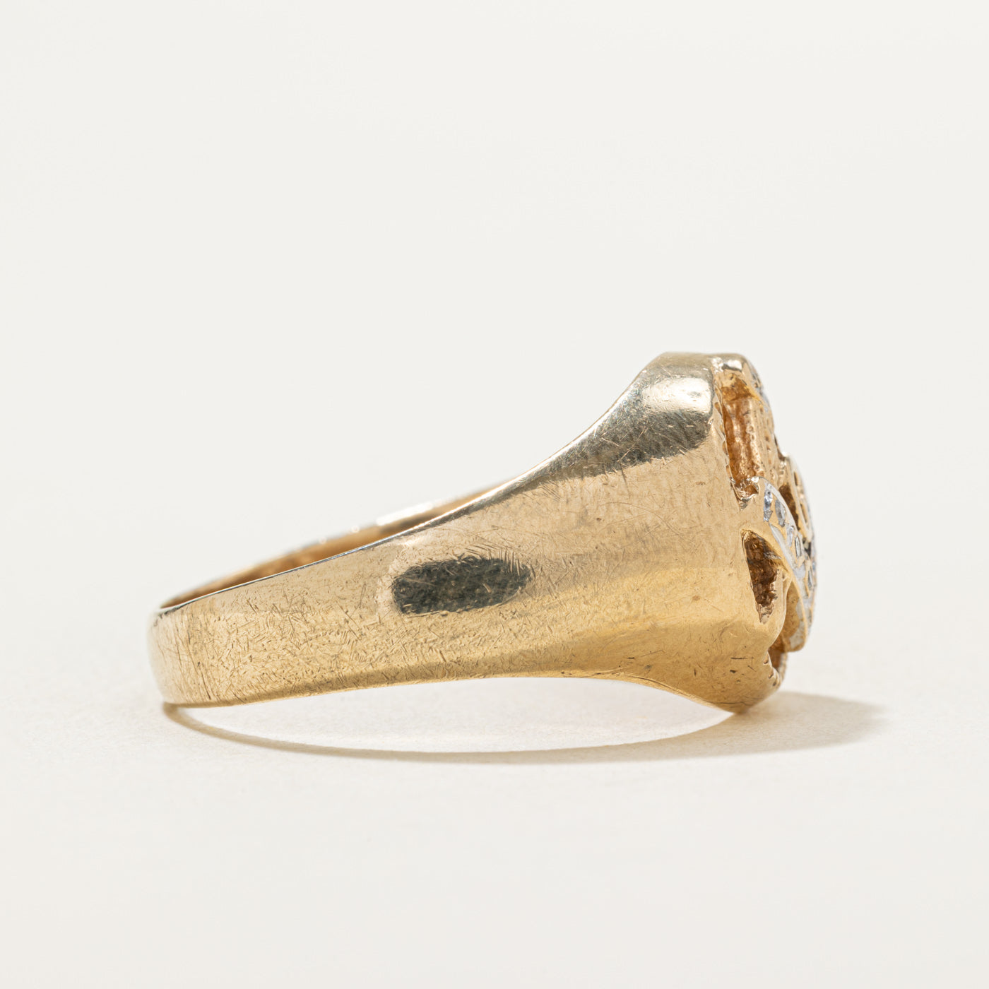 9K 1989 Diamond Free Masons Ring | 0.03ctw | SZ 12.5