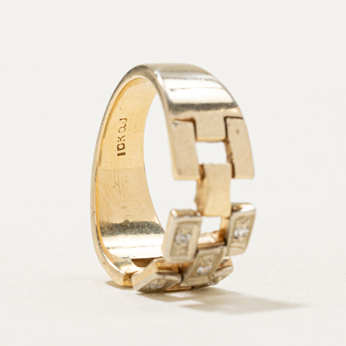 10K Diamond Panther Chain Ring | 0.40ctw | SZ 6.75