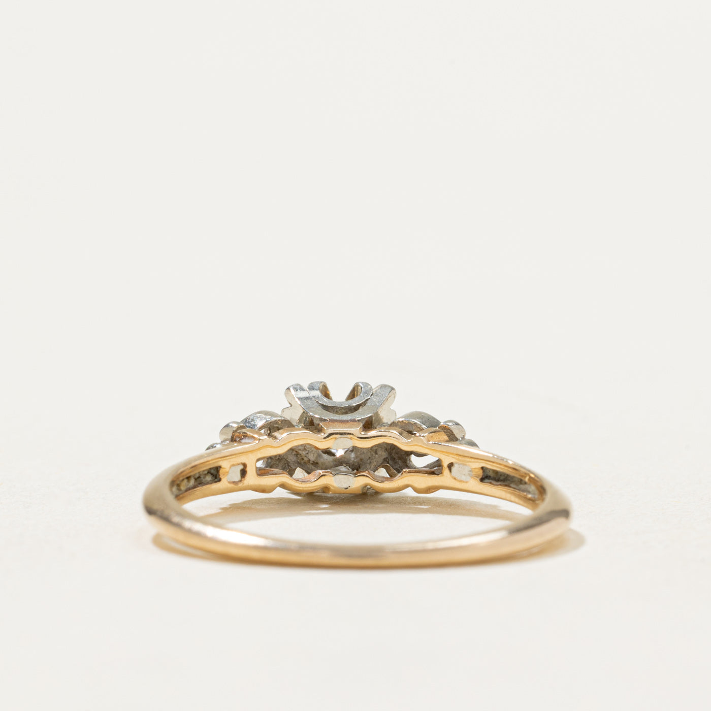 14K Two Tone Gold Diamond Heart Ring | 0.09ct | SZ 6