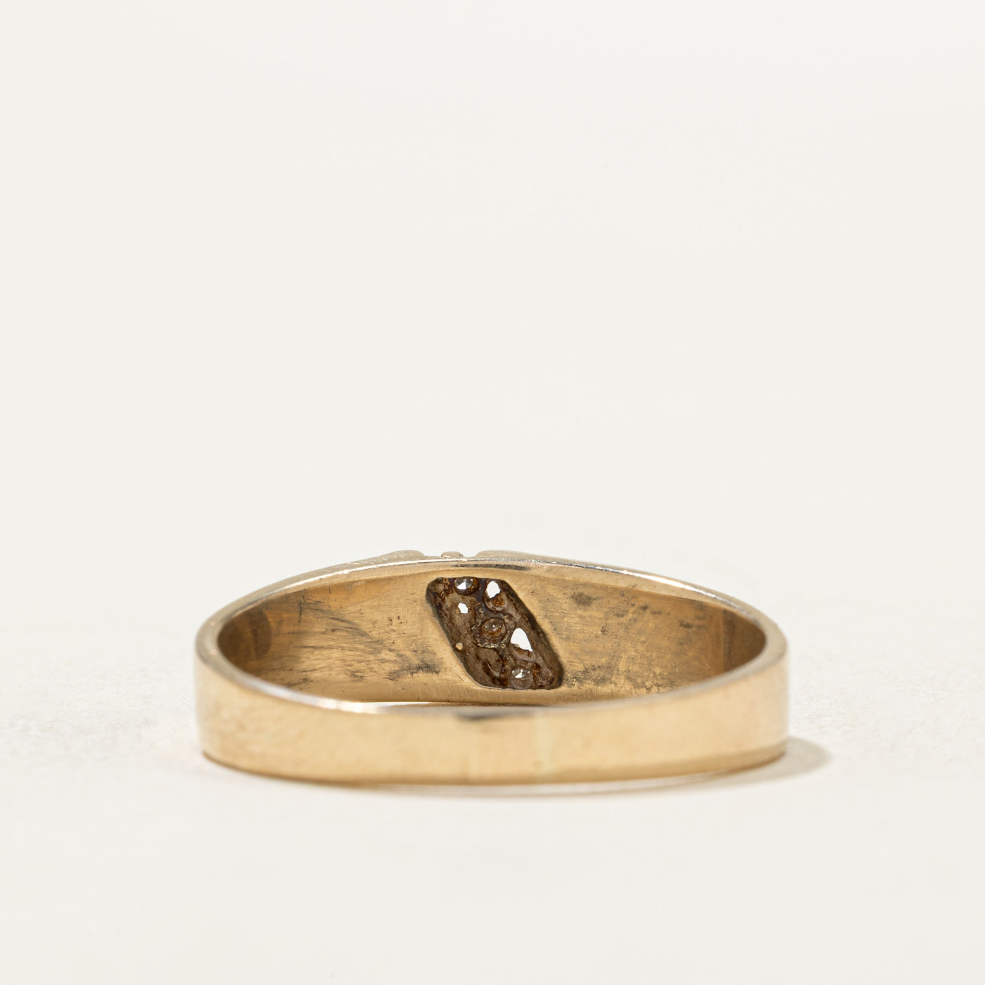 14K Three Stone Diagonal Set Diamond Band | 0.02ctw | SZ 10.25