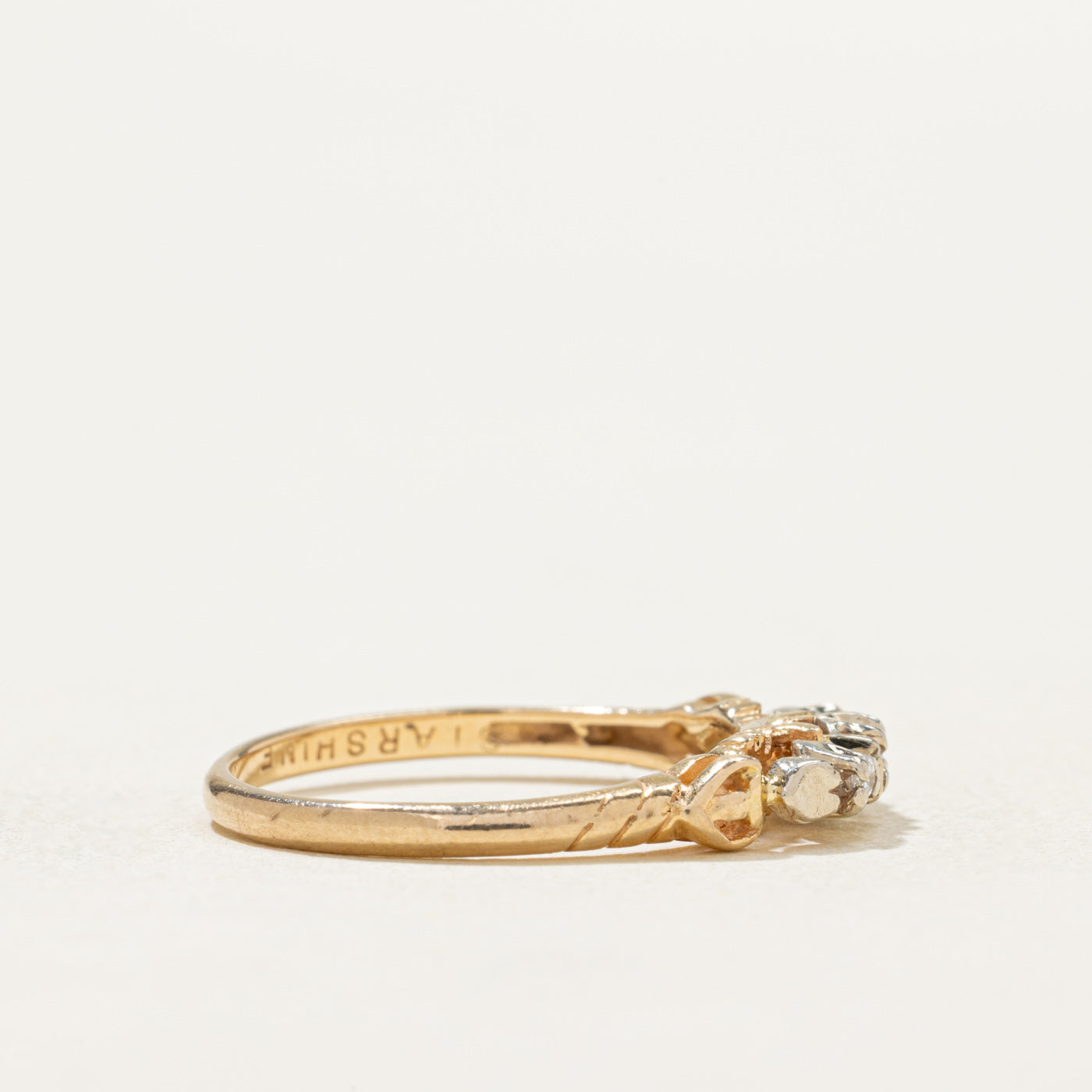 14K Illusion Set Diamond Heart Engraved Ring | 0.05ctw | SZ 6.25