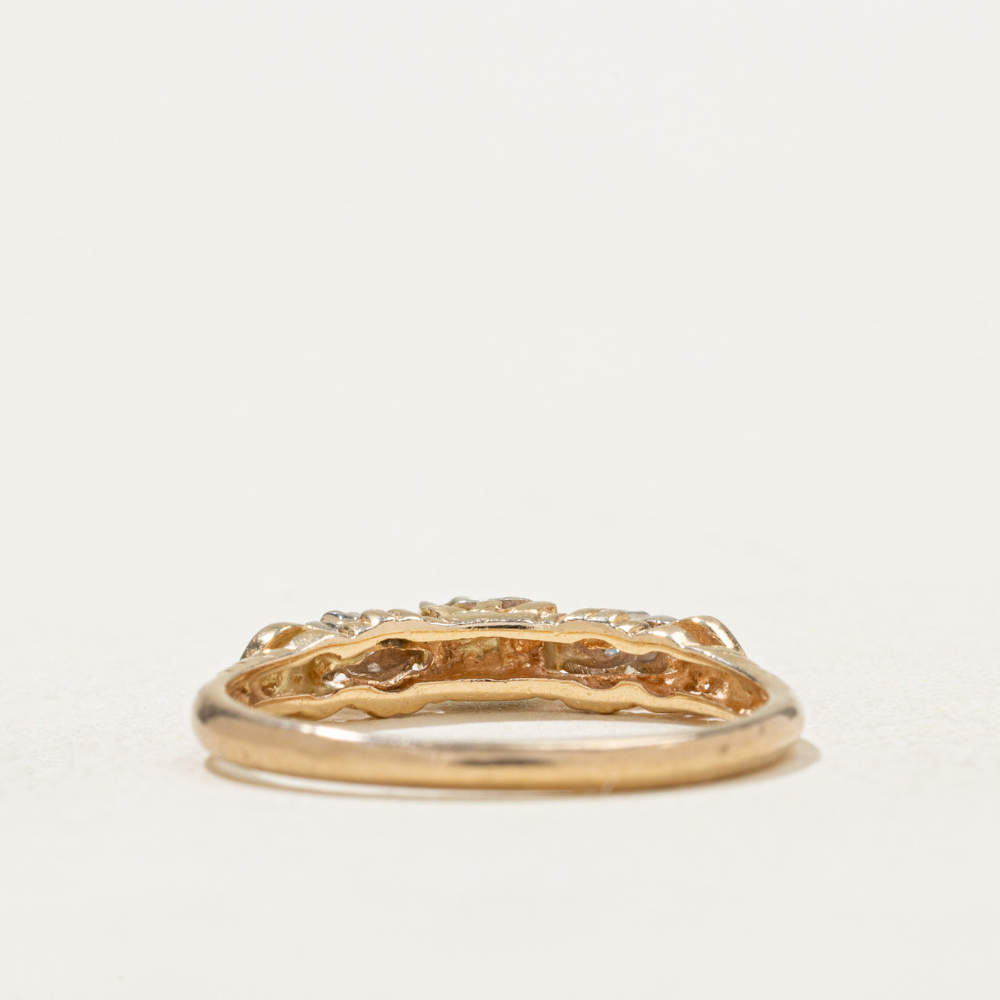 14K Illusion Set Diamond Heart Engraved Ring | 0.05ctw | SZ 6.25