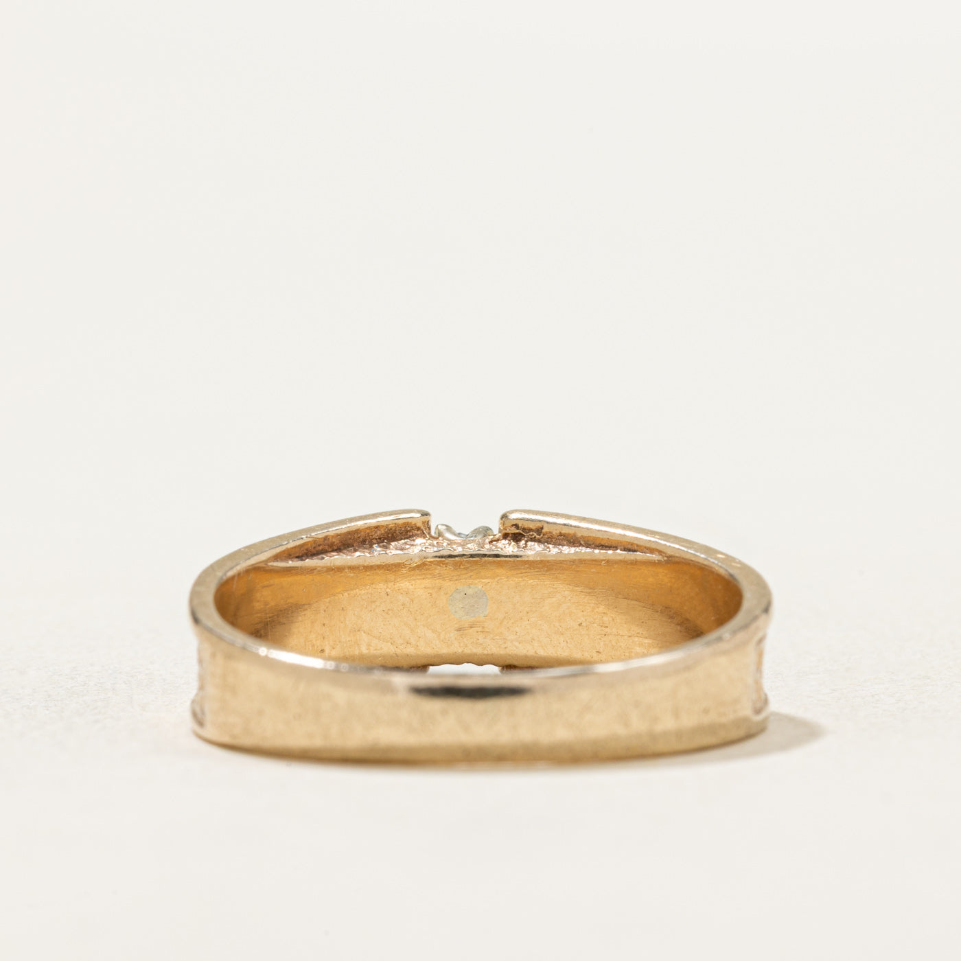 10K Two Stone Diamond Textured Ring | 0.04ctw | SZ 8.25
