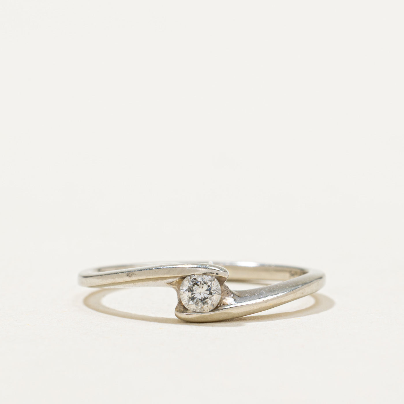 10K Tension Set Diamond Bypass Ring | 0.075ct | SZ 3.75