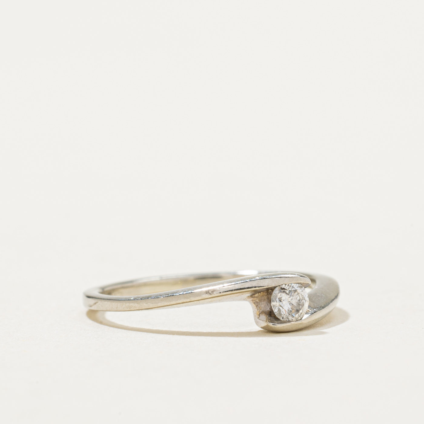 10K Tension Set Diamond Bypass Ring | 0.075ct | SZ 3.75