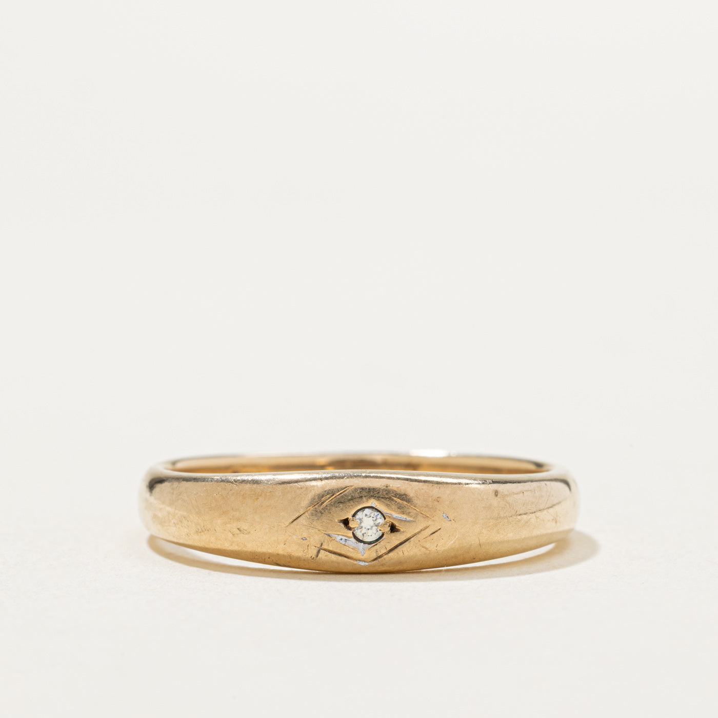10K Flush Set Diamond Ring | 0.015ct | SZ 10