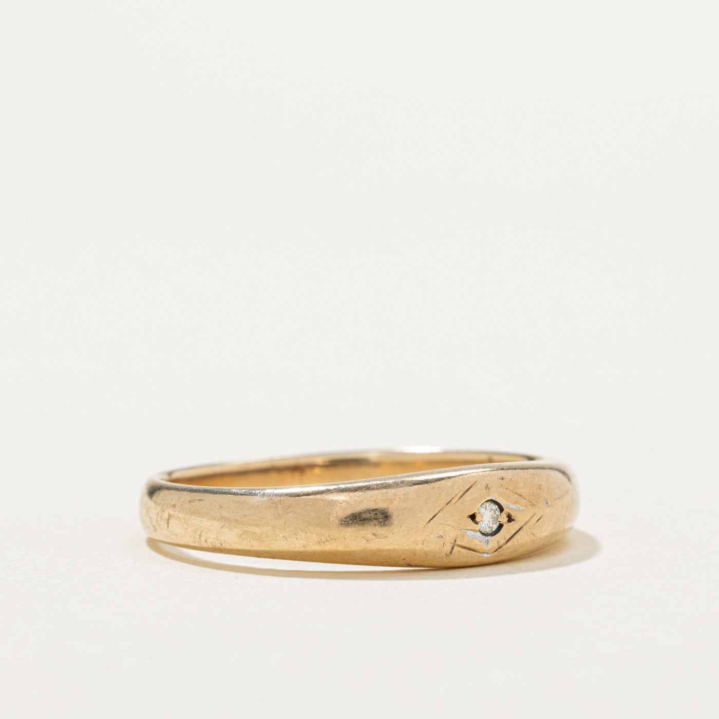 10K Flush Set Diamond Ring | 0.015ct | SZ 10