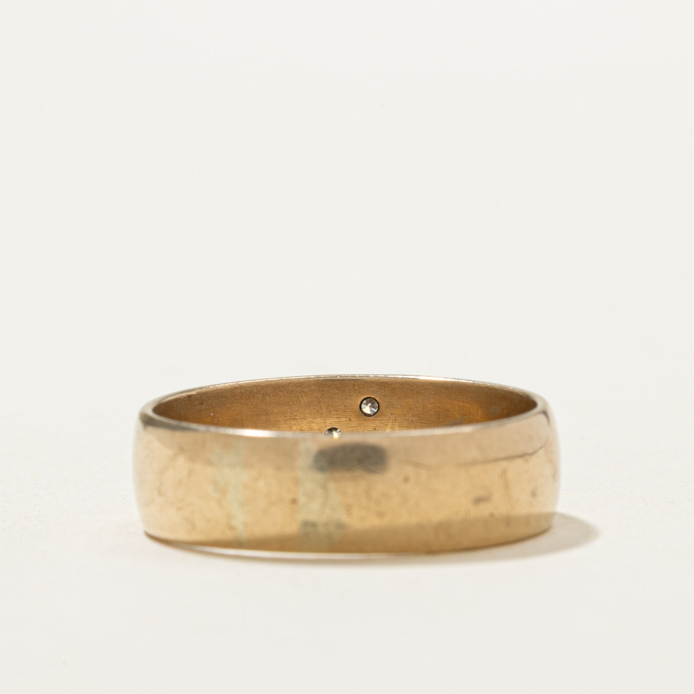 10K Diagonal Row Diamond Band | 0.025ctw | SZ 9.5