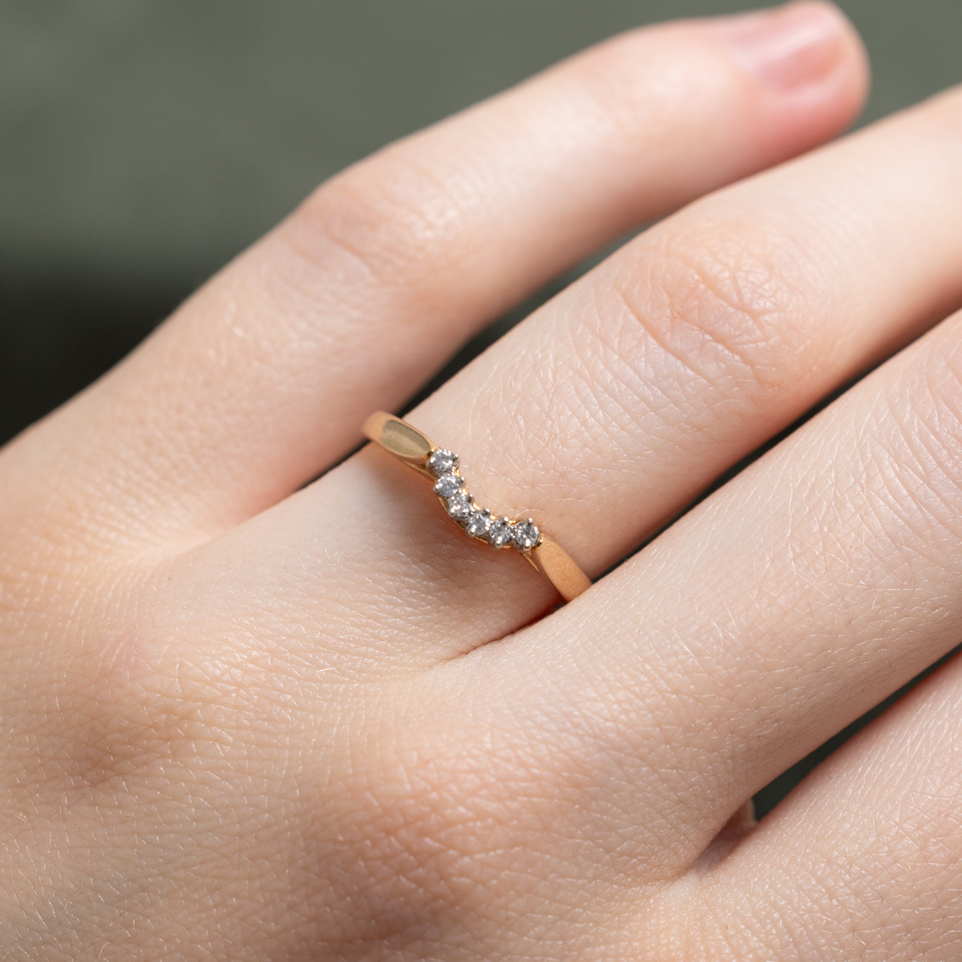14K Diamond Contour Ring | SZ 5.5