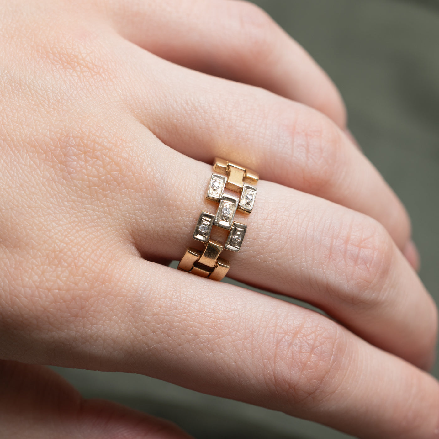10K Diamond Panther Chain Ring | 0.40ctw | SZ 6.75