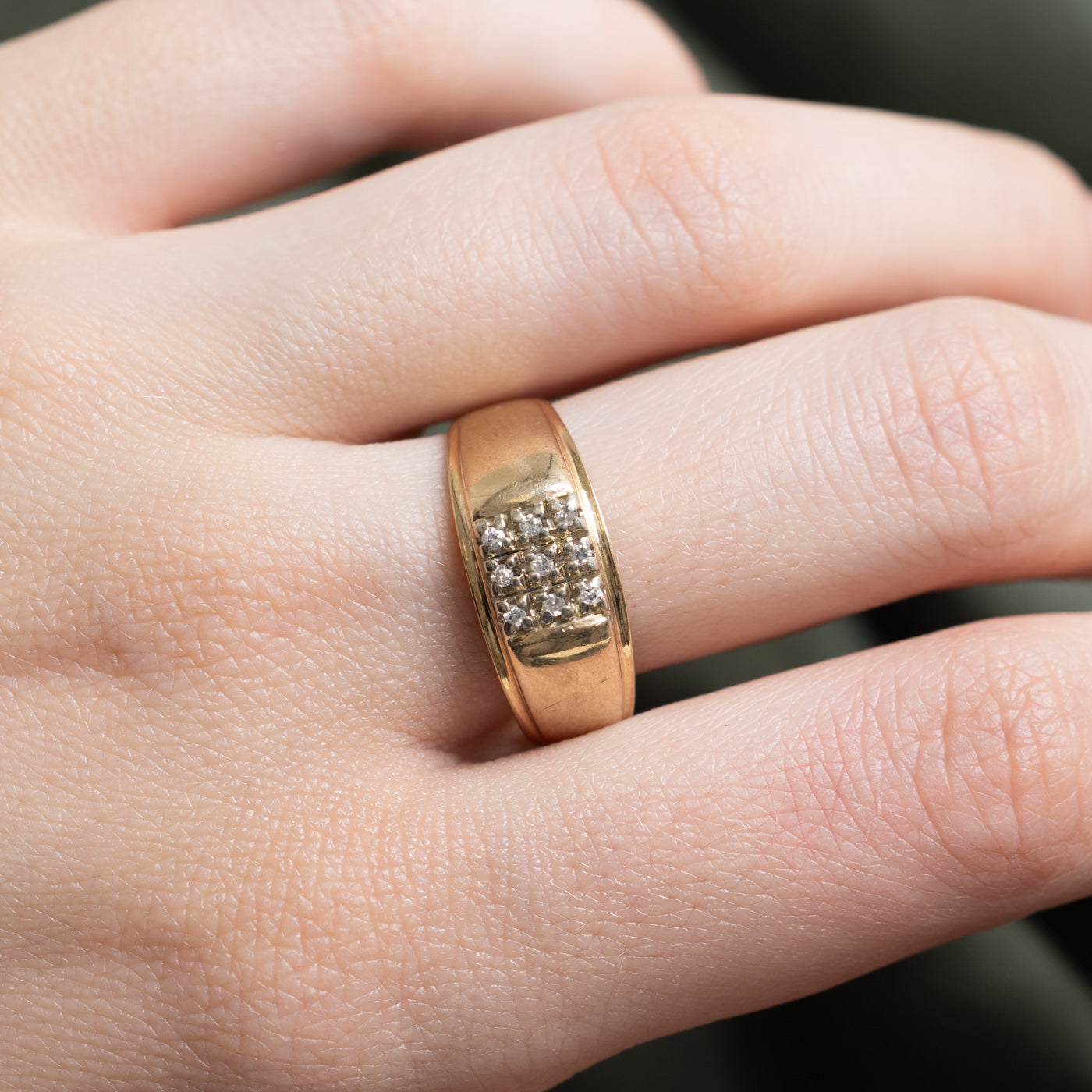 14K Grid Diamond Ring | 0.06ctw | SZ 8.5