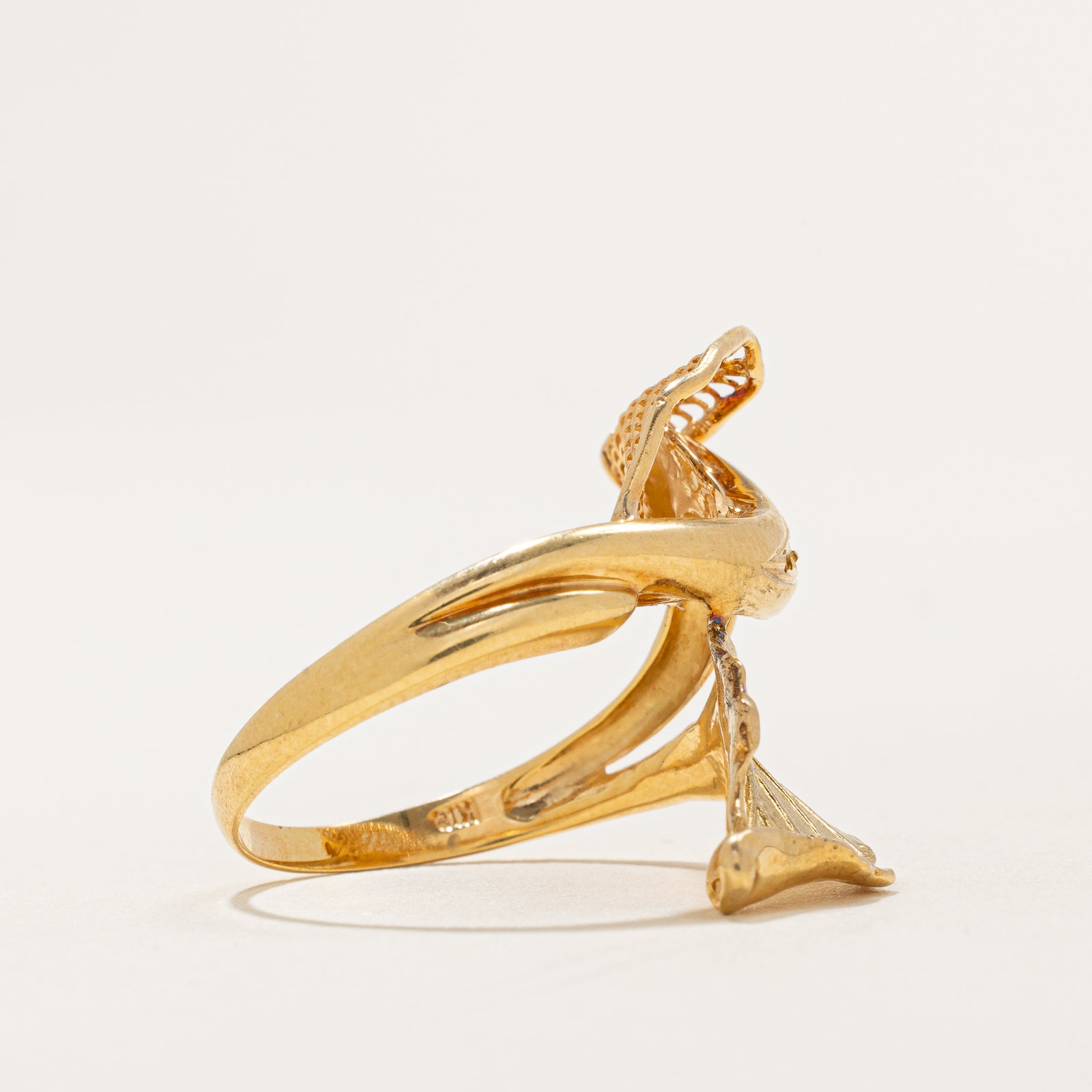 Diamond Leaf Cocktail Ring | 0.01ctw | SZ 8.75