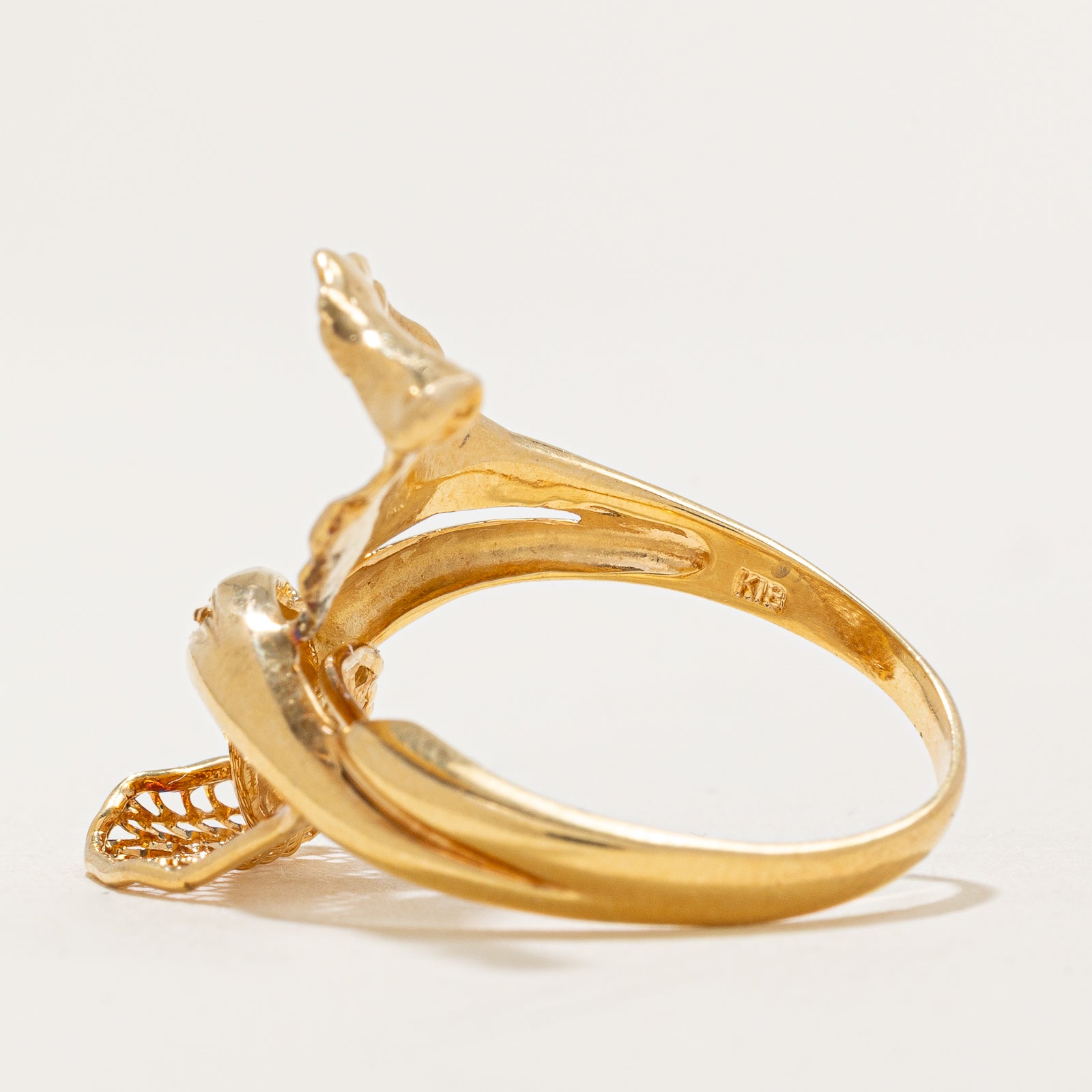 Diamond Leaf Cocktail Ring | 0.01ctw | SZ 8.75