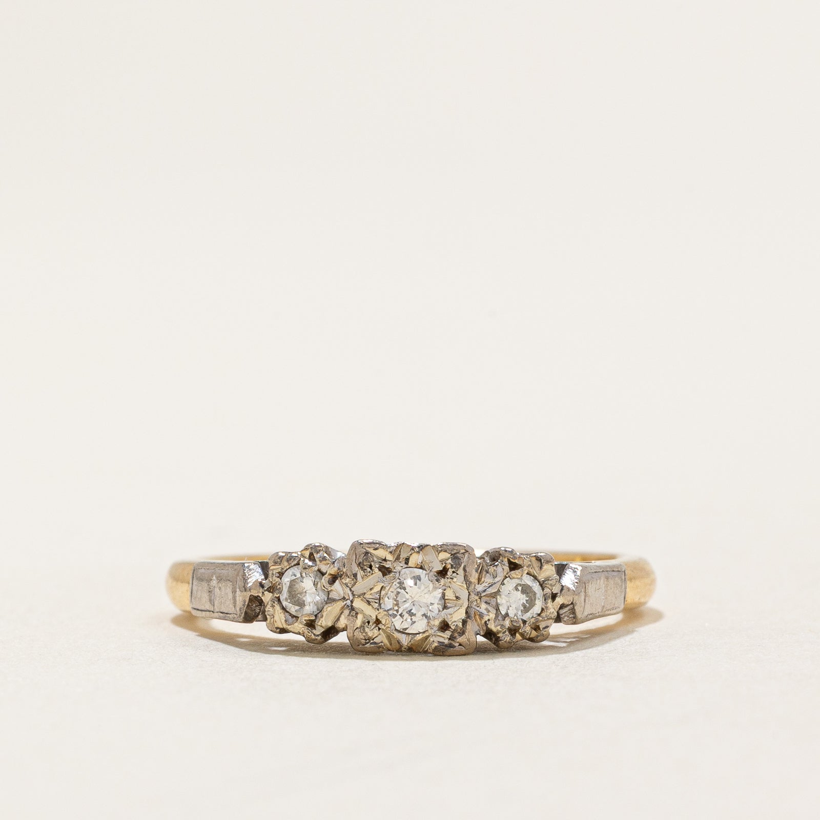 Vintage Three Stone Diamond Ring | 0.08ctw | SZ 5.25
