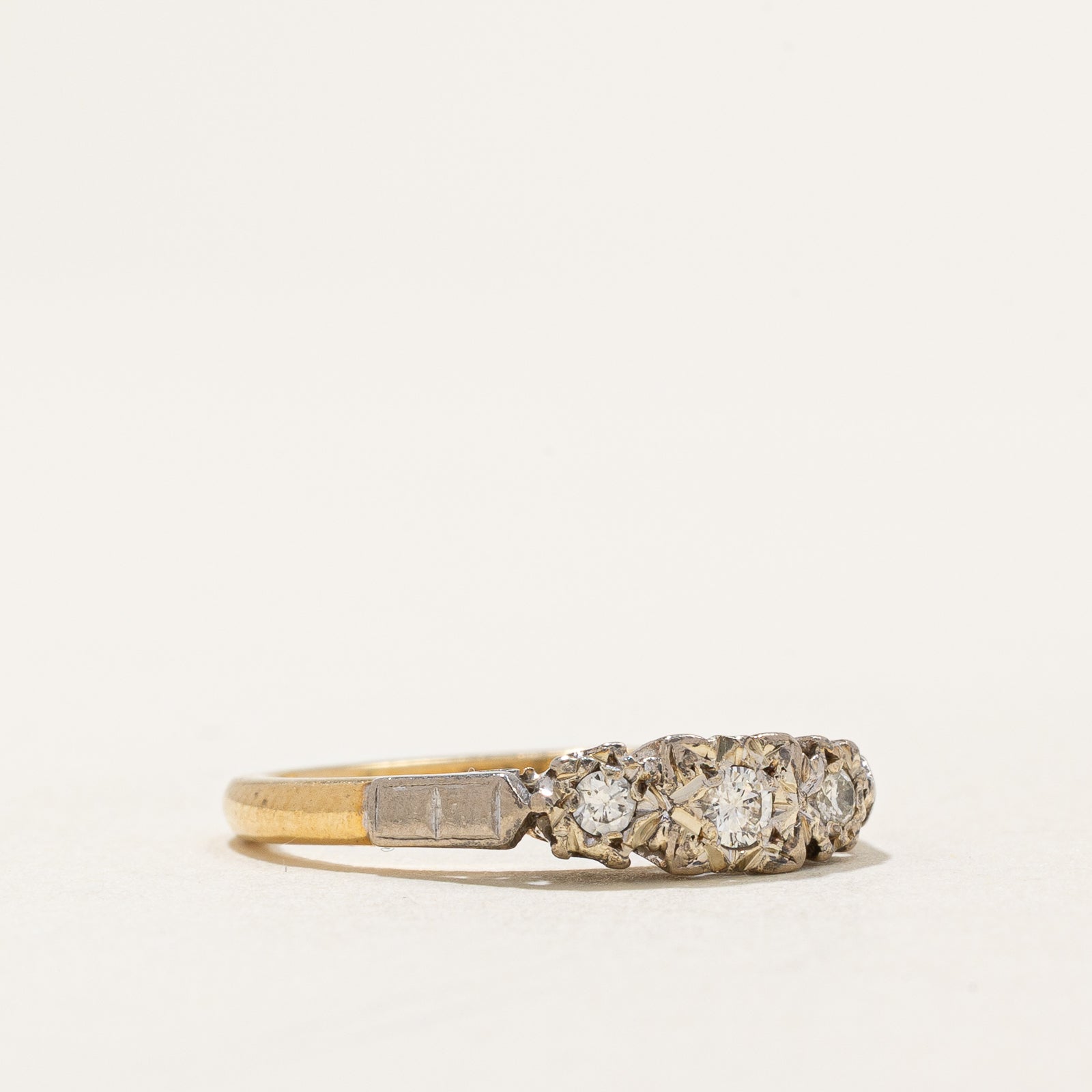 Vintage Three Stone Diamond Ring | 0.08ctw | SZ 5.25