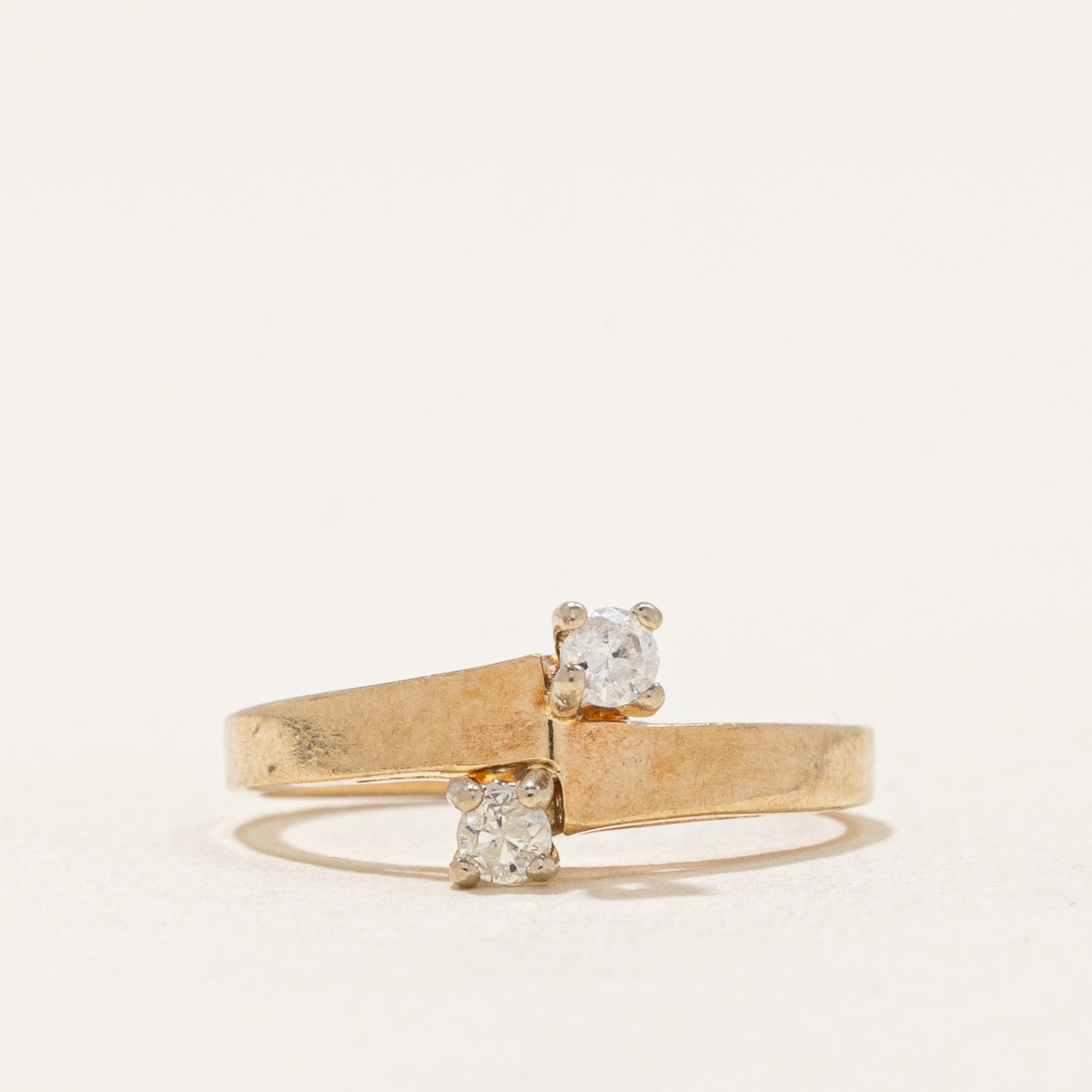 Bague deux diamants | 0,09 ct au total | Taille 2,75
