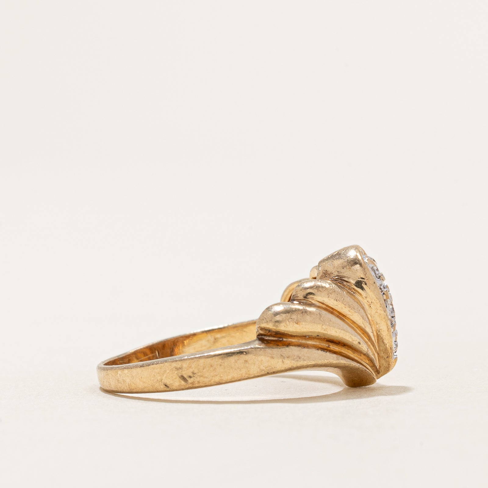 Bague chevron en diamant colonne | 0,042 ct | Taille 7