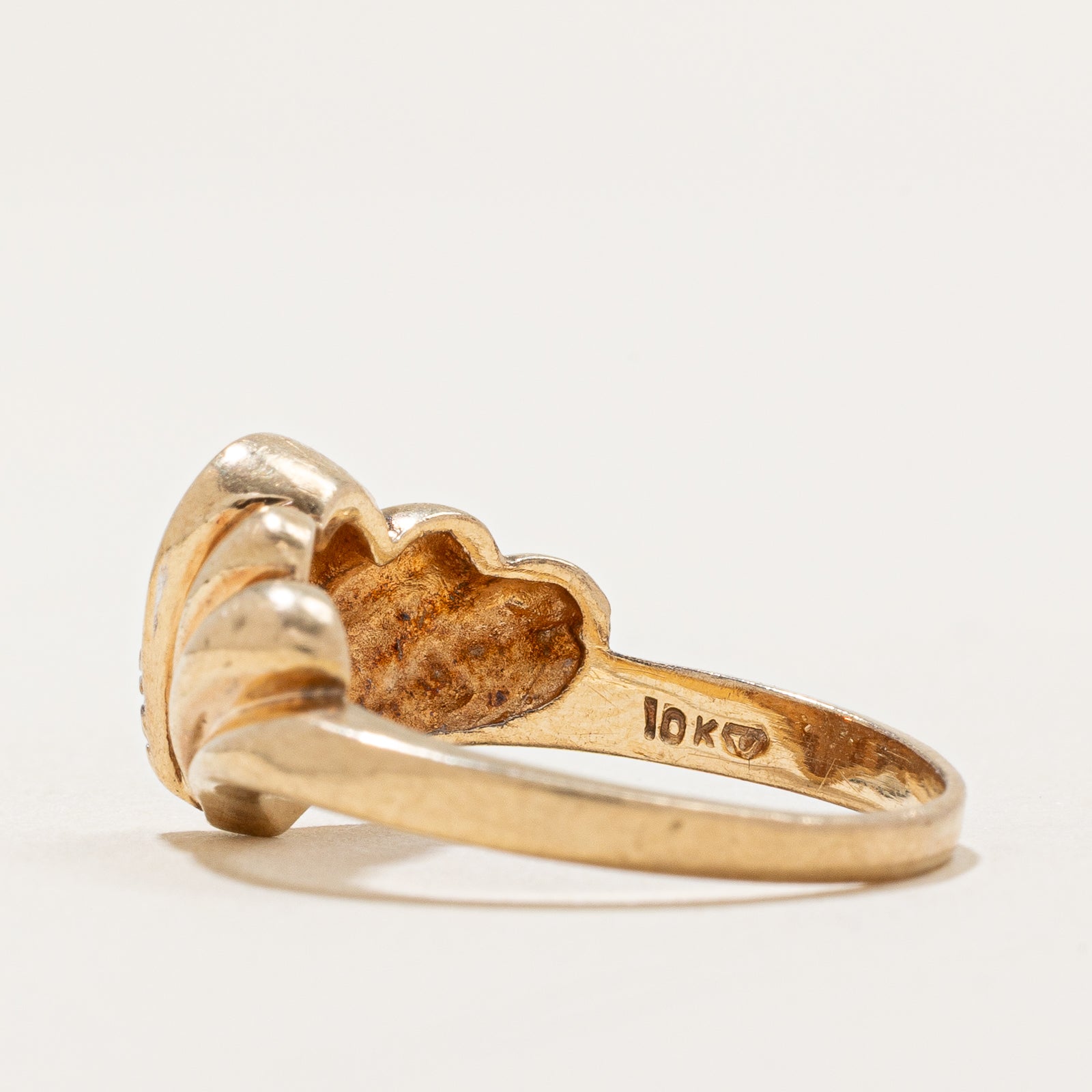 Bague chevron en diamant colonne | 0,042 ct | Taille 7